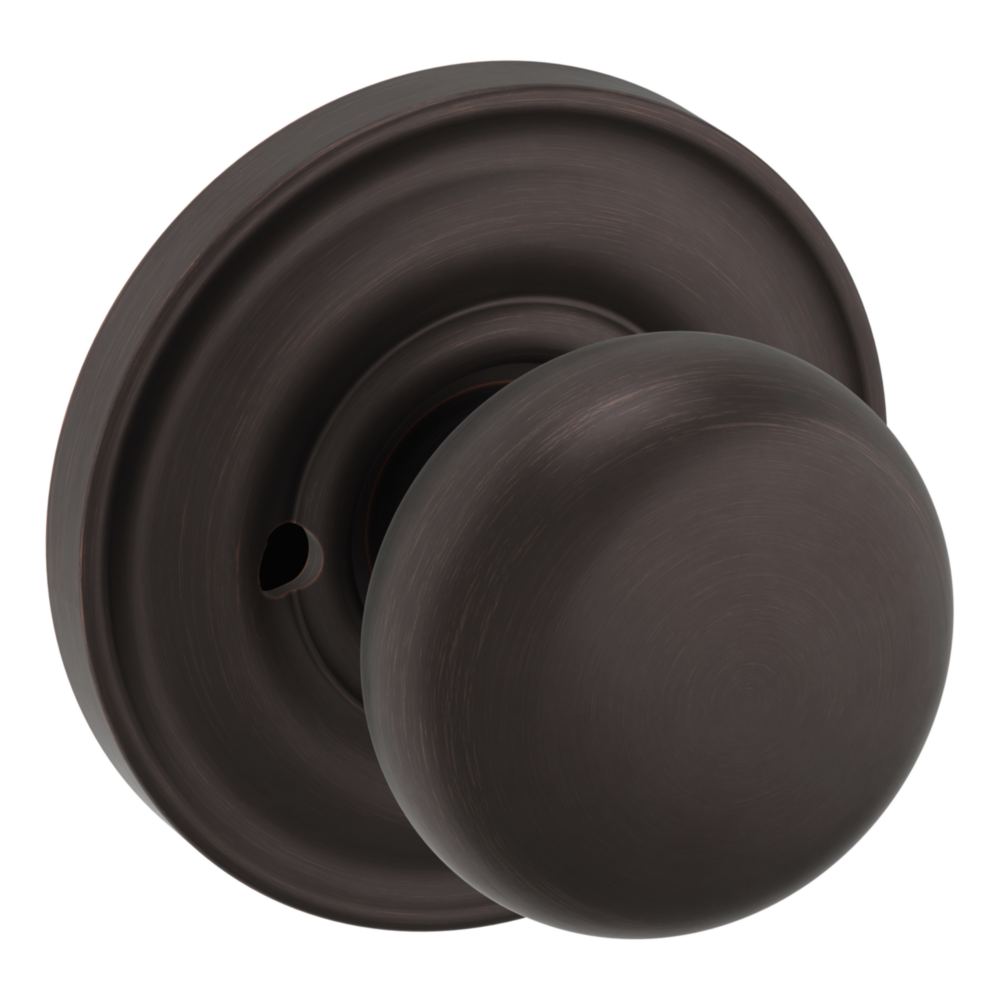 Baldwin 5030 Traditional Round Knob Set with 5048 Rose Venetian Bronze / Privacy / Reversible