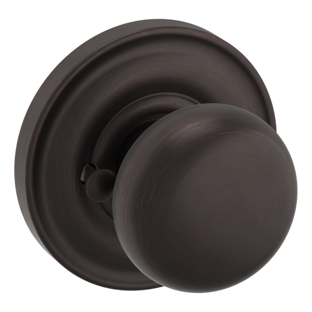 Baldwin 5030 Traditional Round Knob Set with 5048 Rose Venetian Bronze / Privacy / Reversible