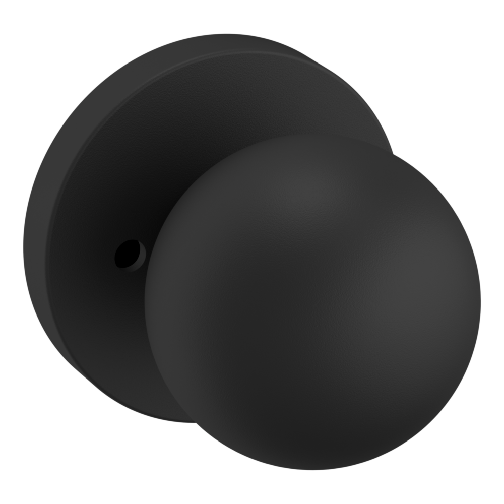 Baldwin 5041 Contemporary Round Knob Set with 5046 Rose Satin Black / Privacy / Reversible