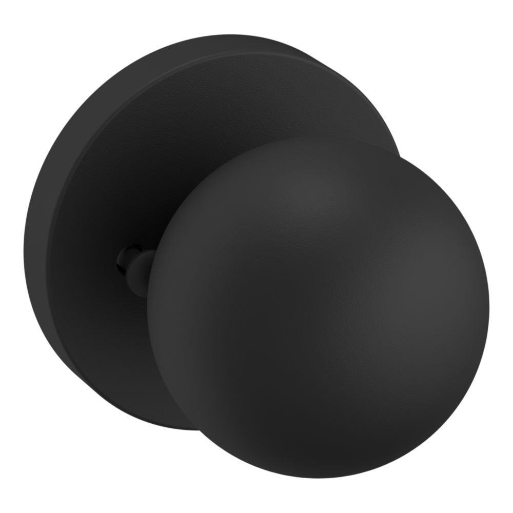 Baldwin 5041 Contemporary Round Knob Set with 5046 Rose Satin Black / Privacy / Reversible