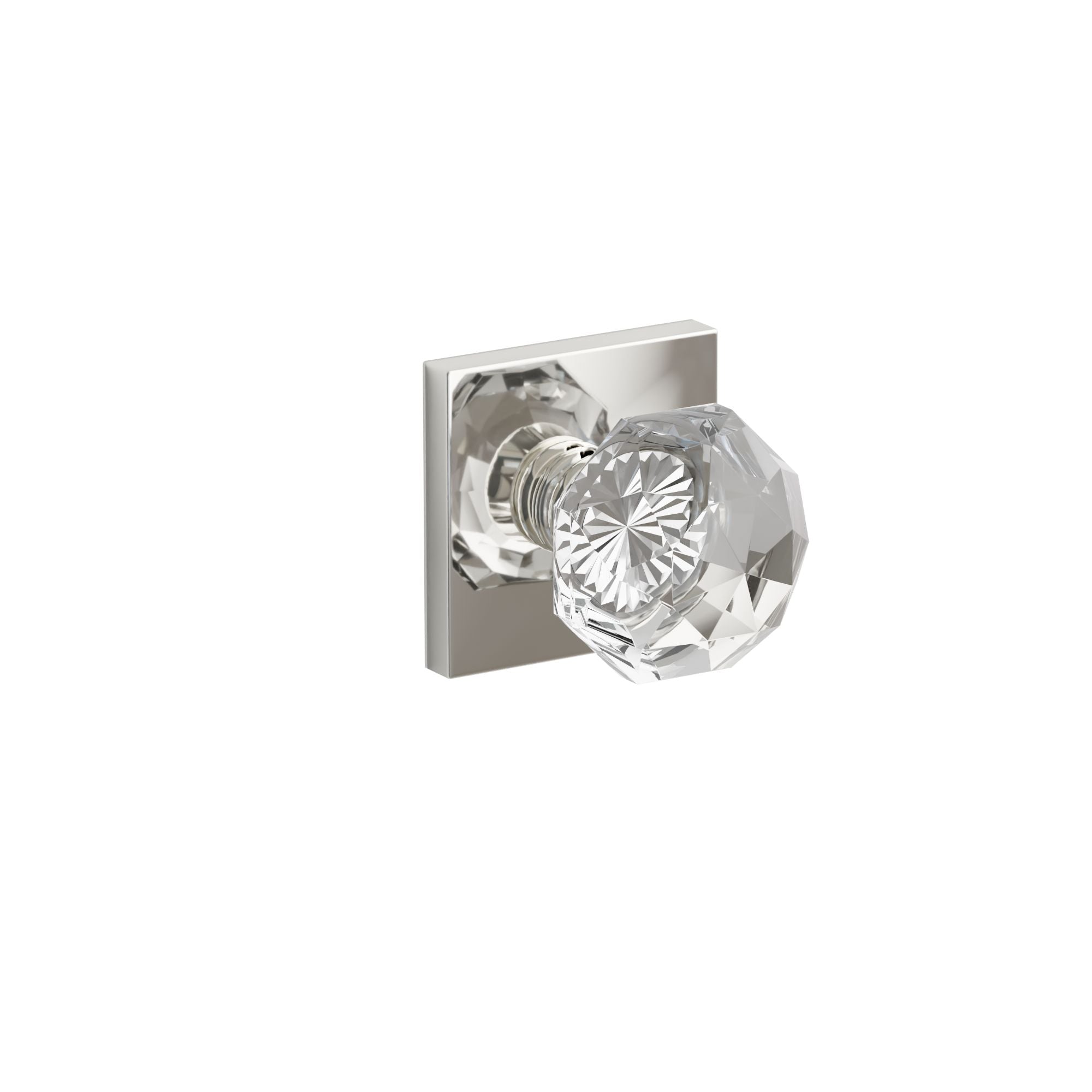 Emtek Diamond Glass Knob Set with Square Rosette