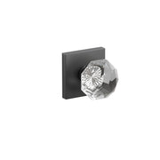 Emtek Concealed Fastener Diamond Glass Knob Set With Square Rosette