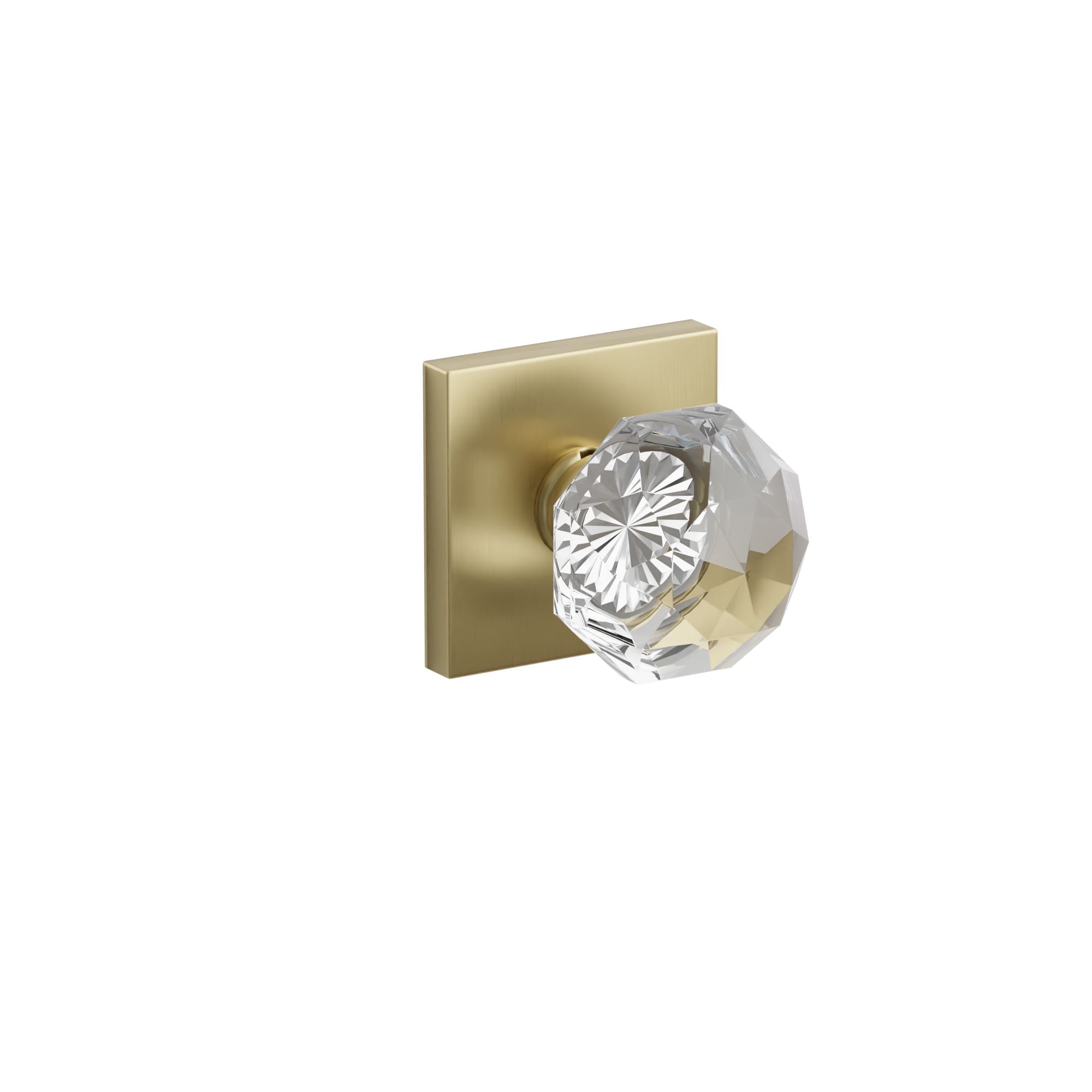 Emtek Concealed Fastener Diamond Glass Knob Set With Square Rosette