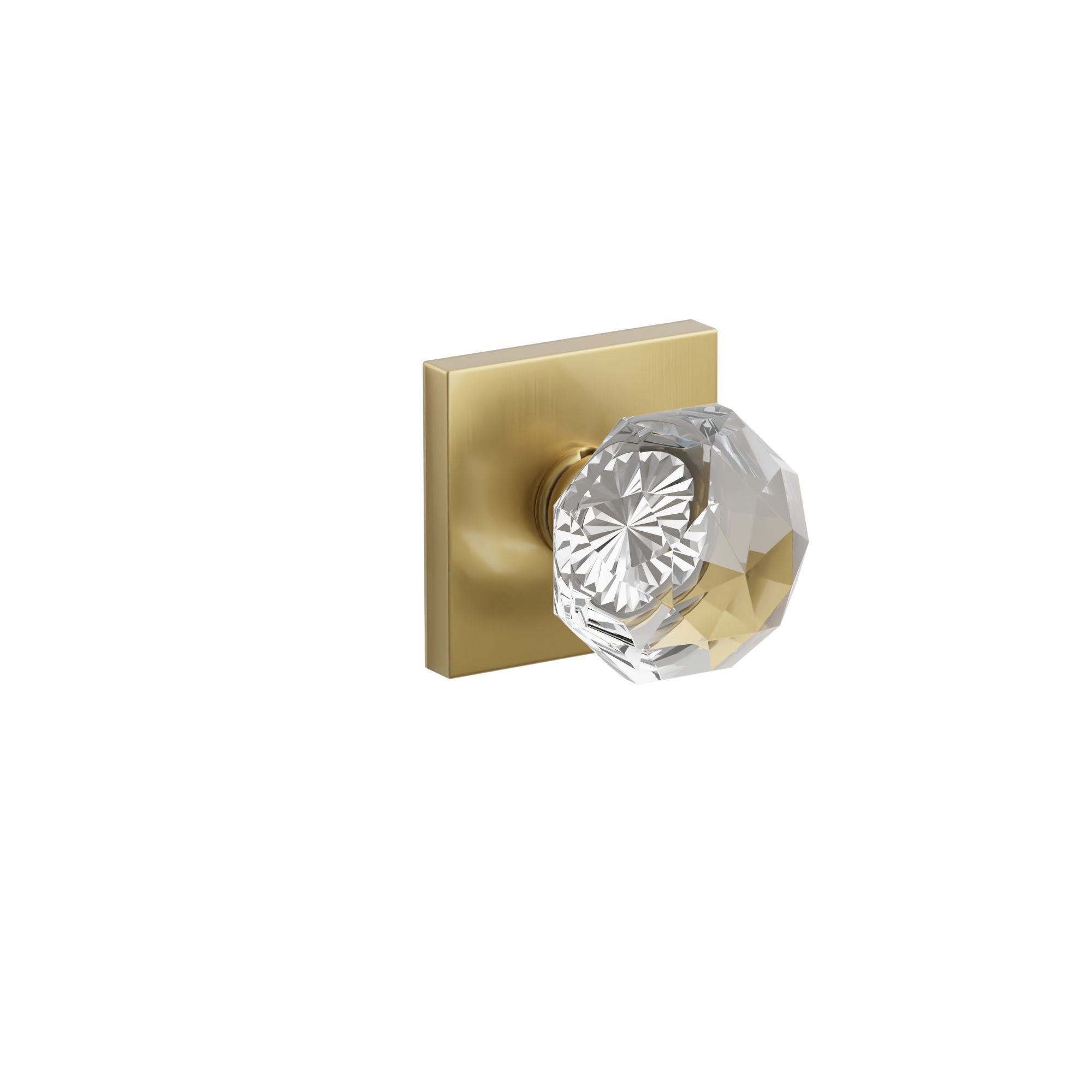 Emtek Diamond Glass Knob Set with Square Rosette