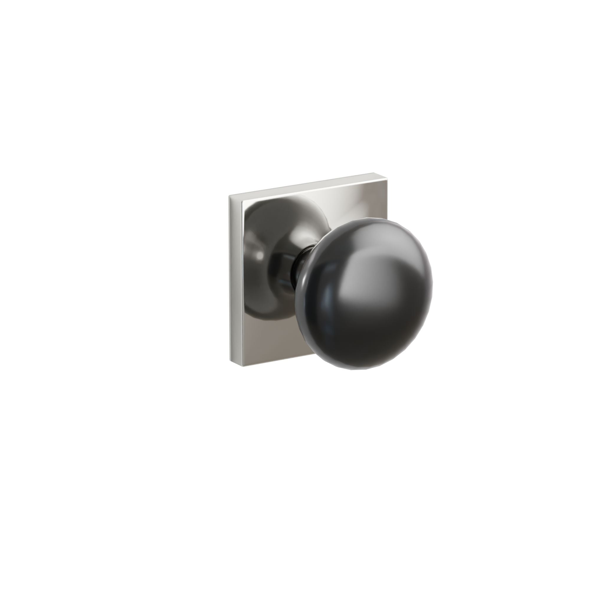 Emtek Concealed Fastener Ebony Porcelain Knob Set With Square Rosette