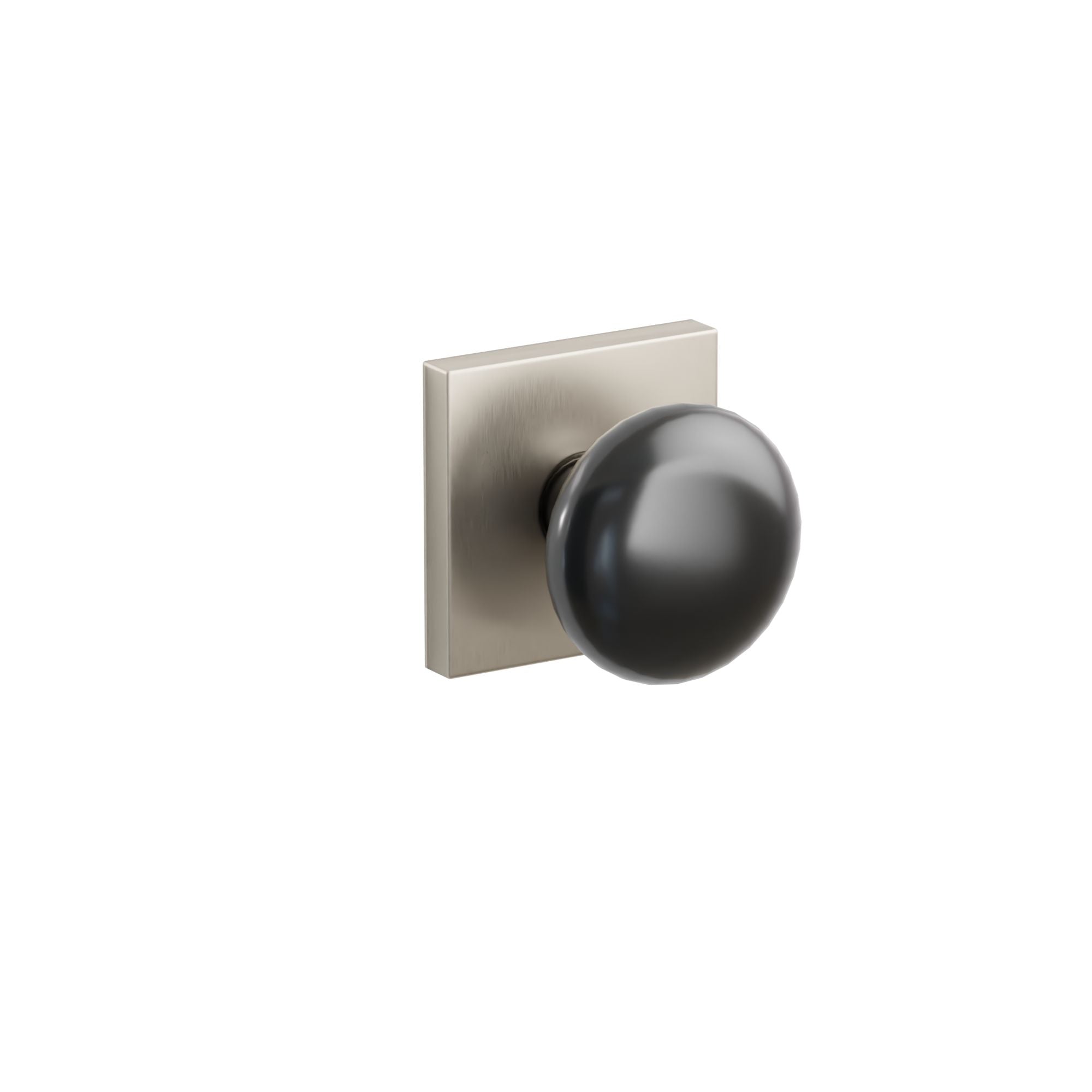 Emtek Concealed Fastener Ebony Porcelain Knob Set With Square Rosette
