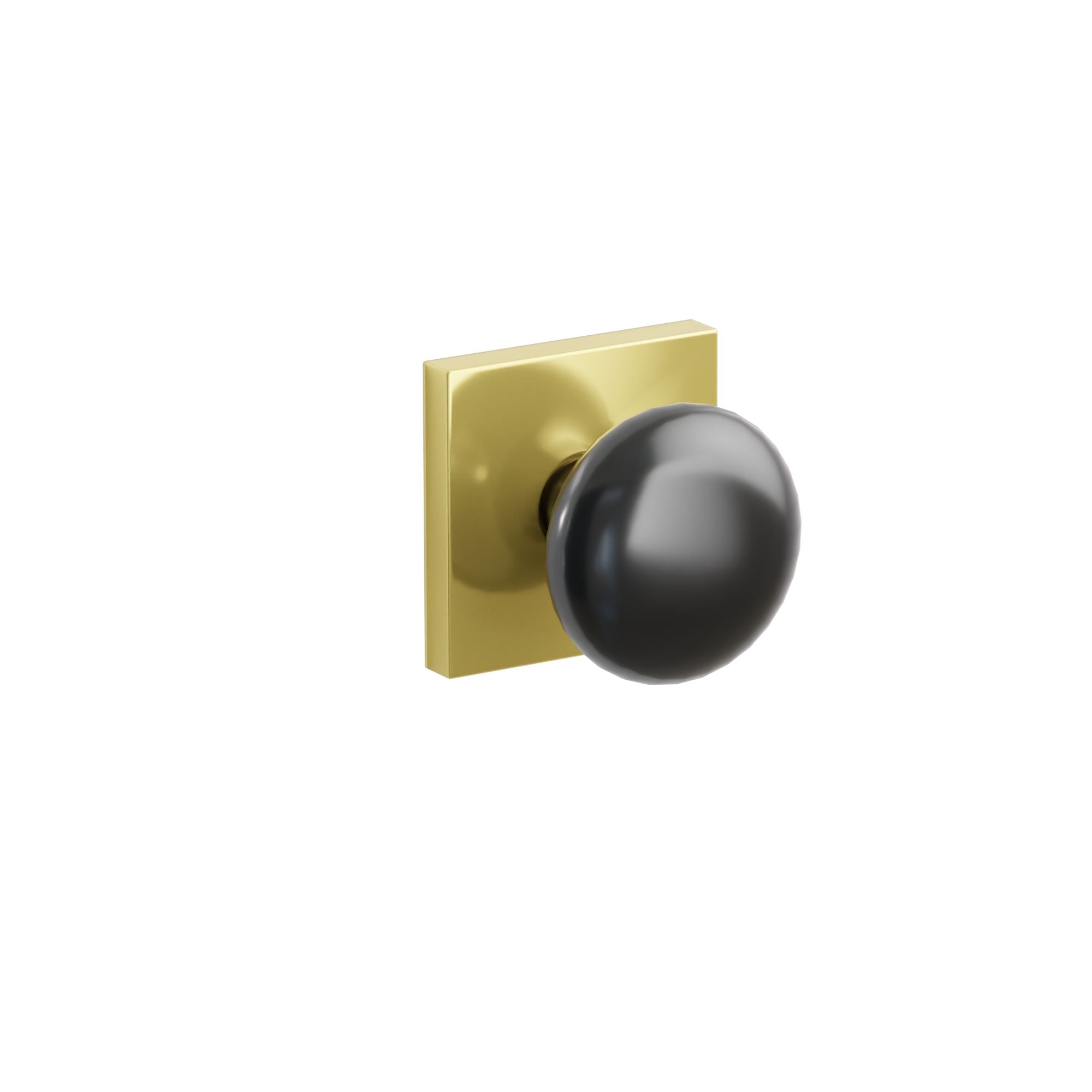 Emtek Concealed Fastener Ebony Porcelain Knob Set With Square Rosette