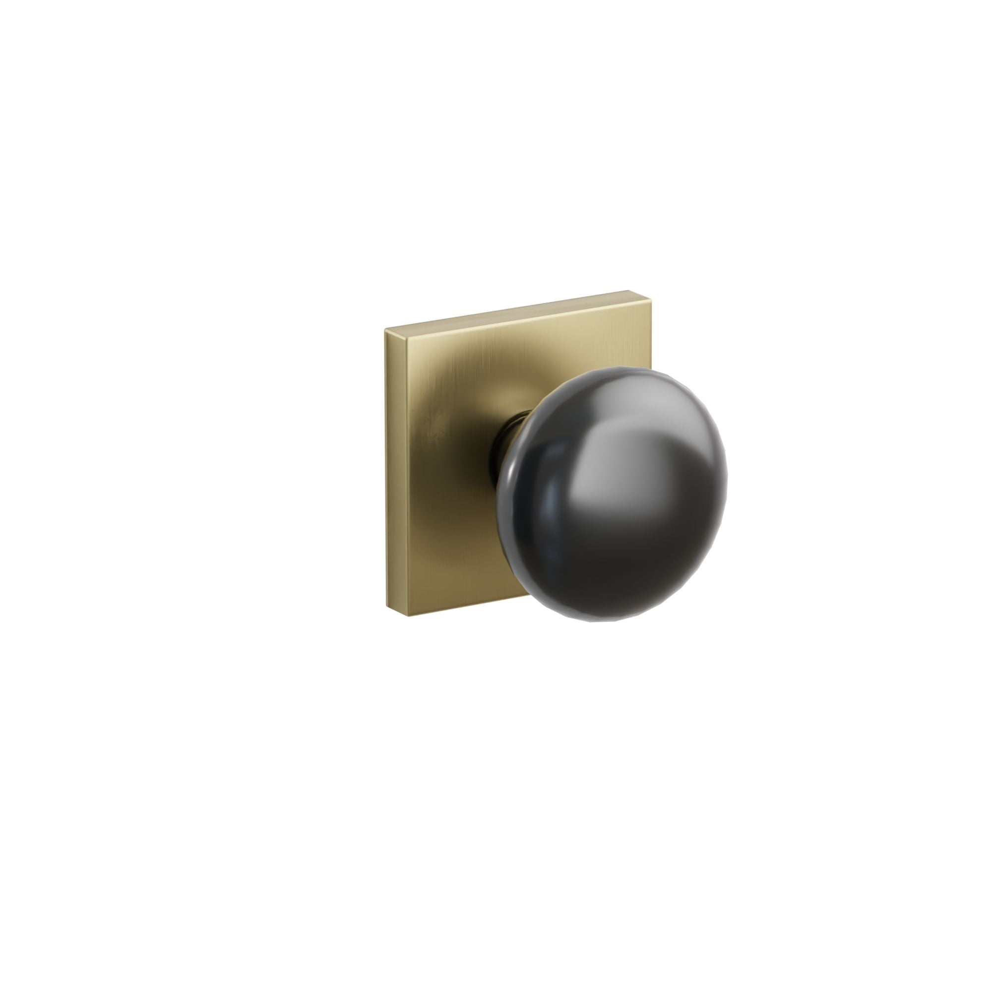Emtek Concealed Fastener Ebony Porcelain Knob Set With Square Rosette