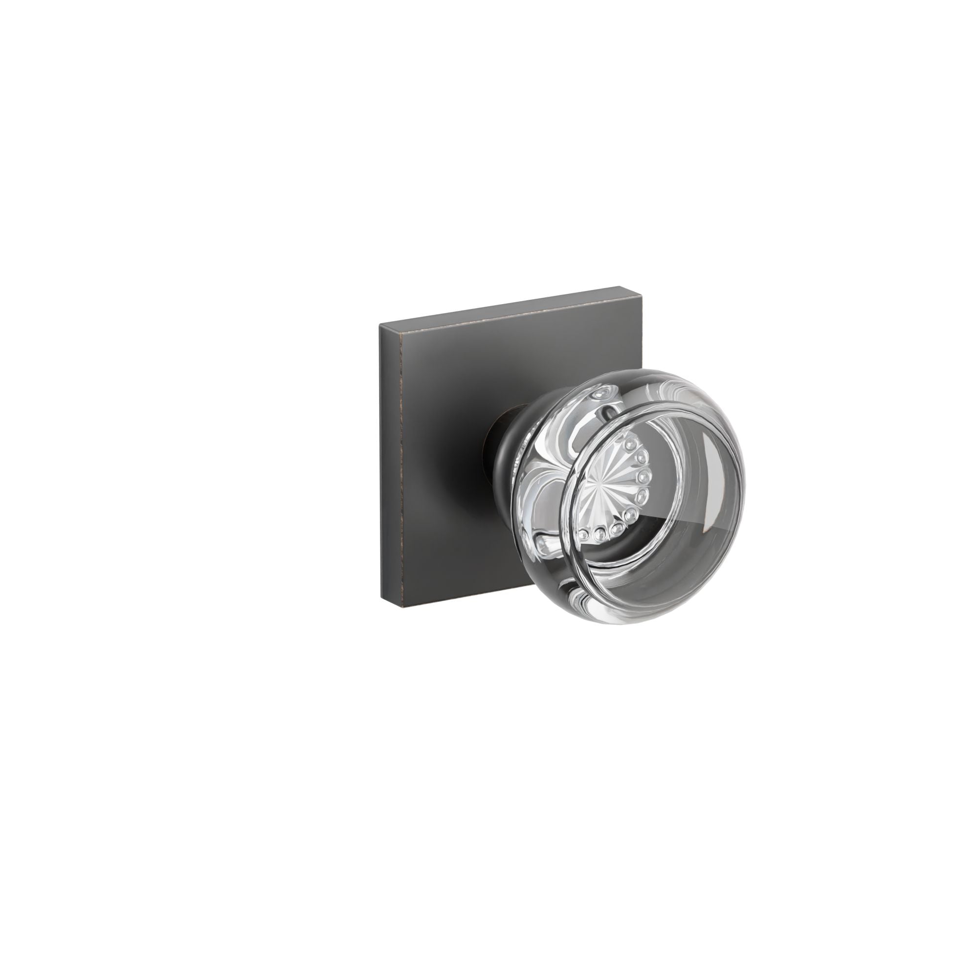 Emtek Georgetown Glass Knob Set with Square Rosette