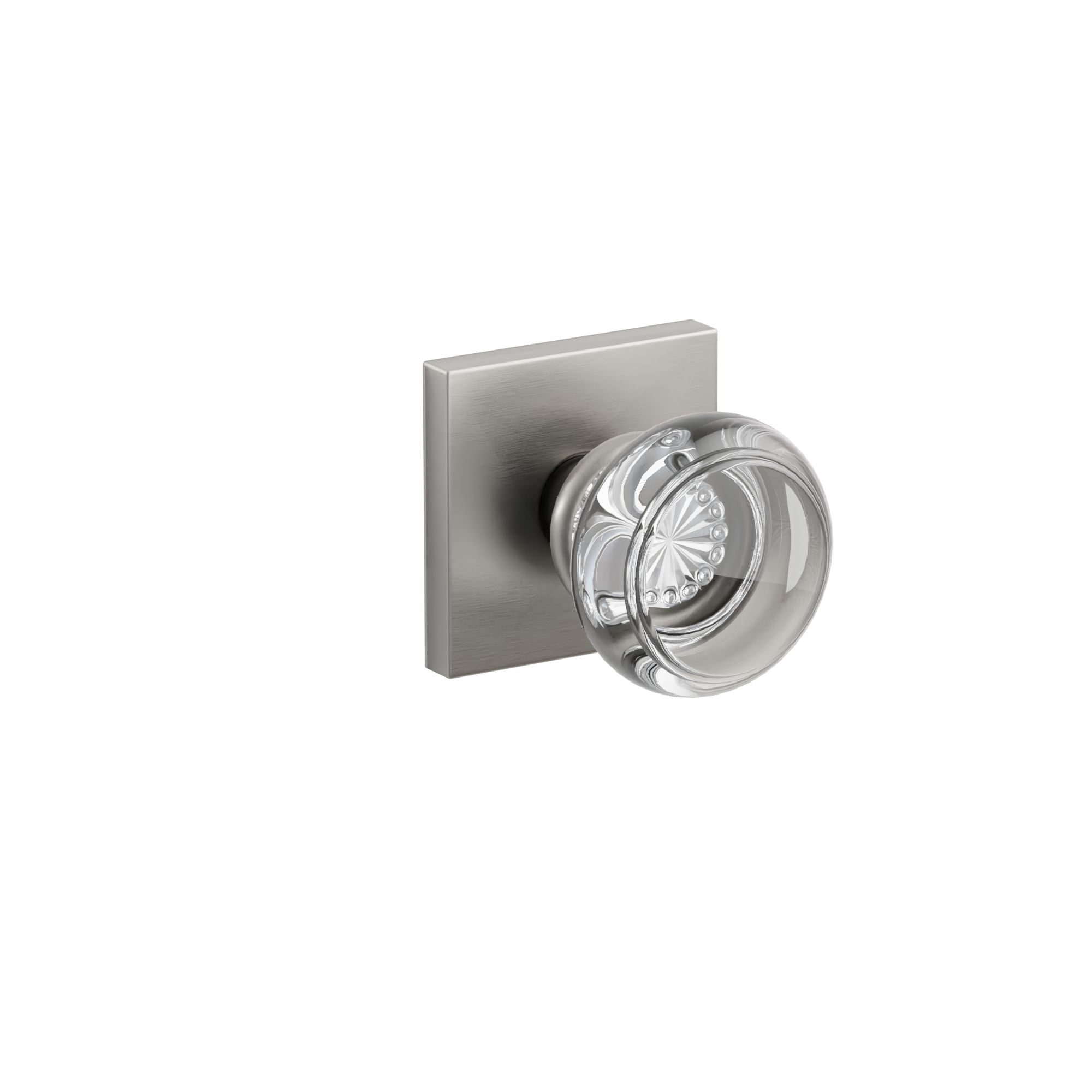 Emtek Concealed Fastener Georgetown Glass Knob Set With Square Rosette