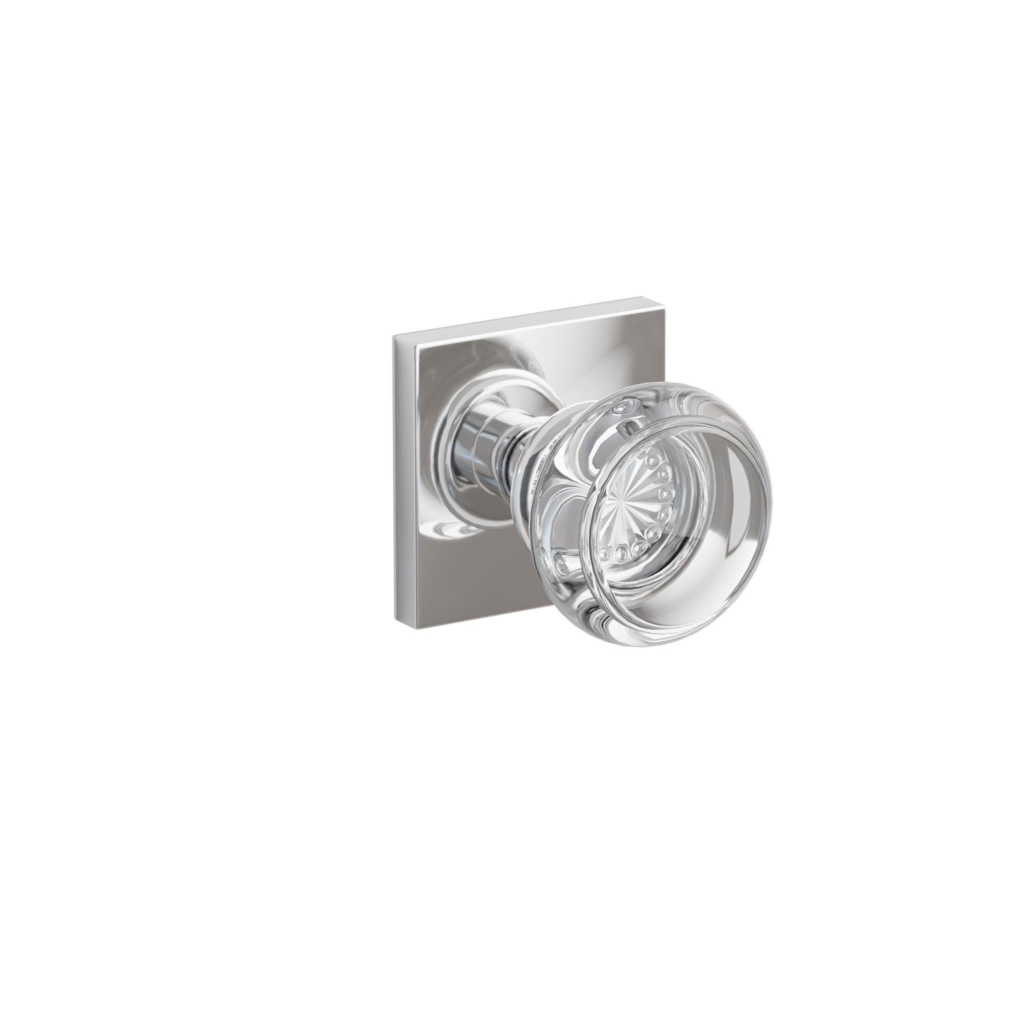 Emtek Concealed Fastener Georgetown Glass Knob Set With Square Rosette