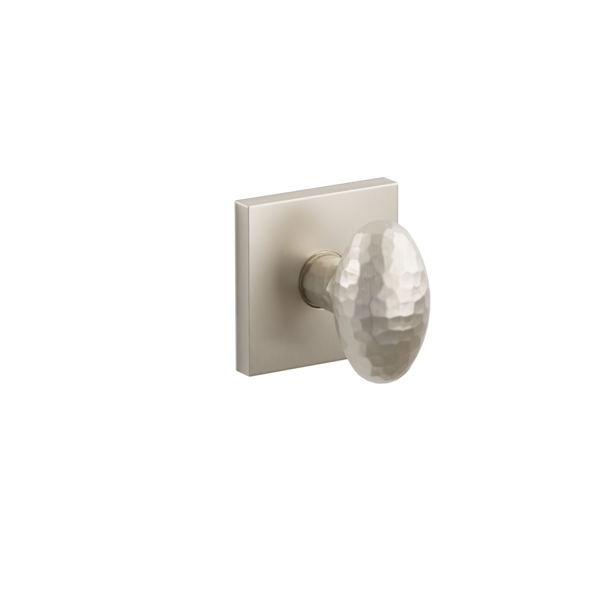 Emtek Hammered Egg Knob Set with Square Rosette