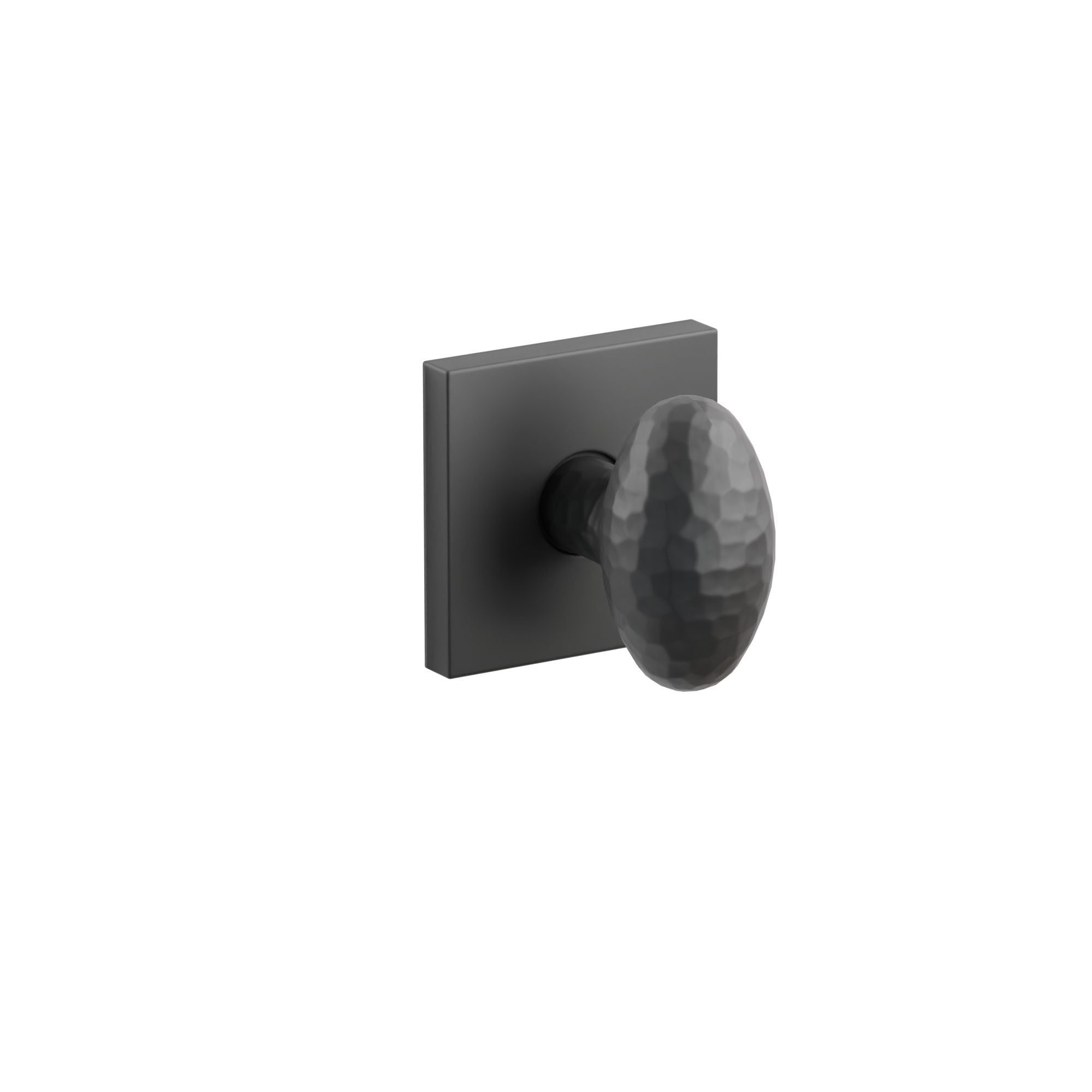 Emtek Hammered Egg Knob Set with Square Rosette