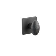 Emtek Concealed Fastener Hammered Egg Knob Set With Square Rosette