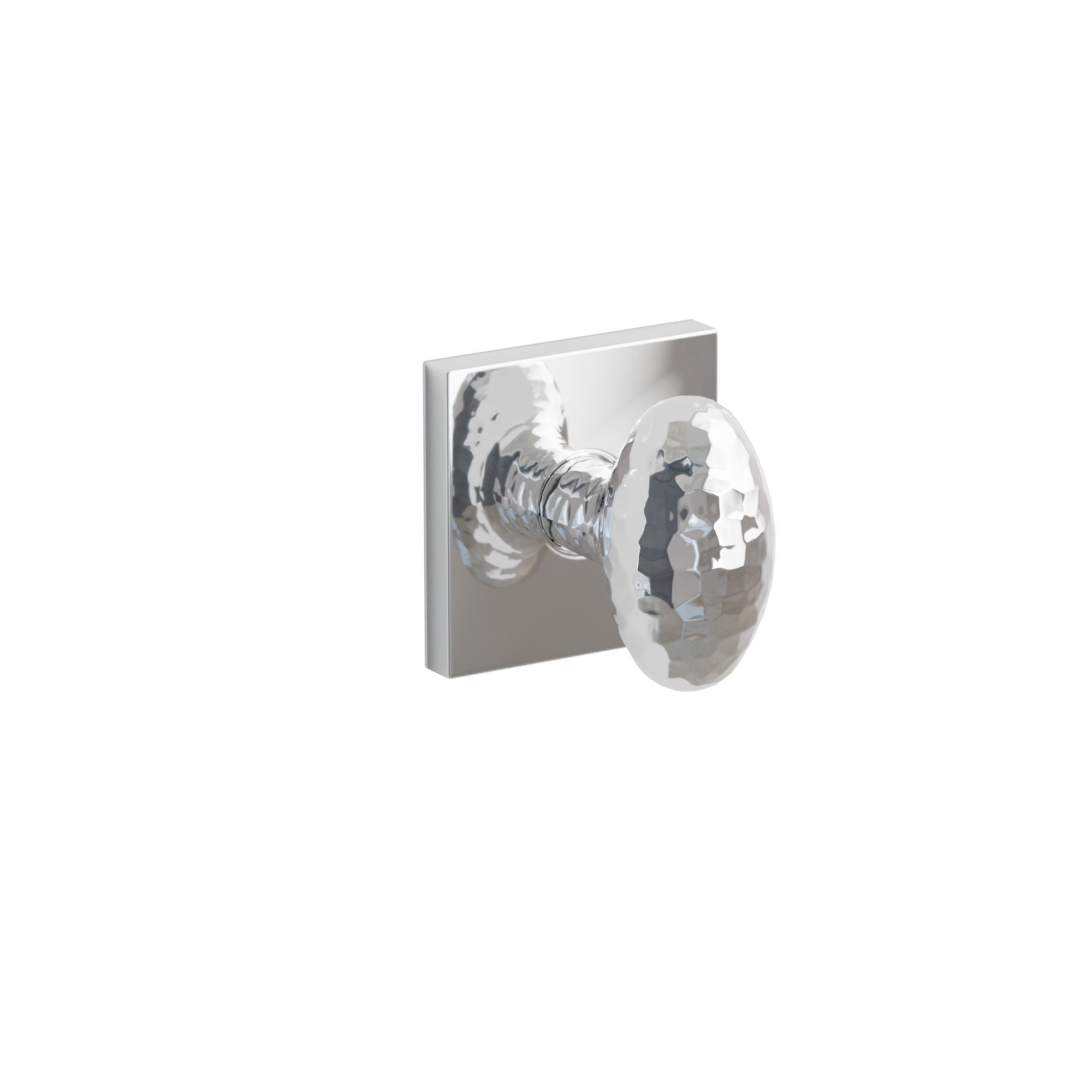 Emtek Hammered Egg Knob Set with Square Rosette
