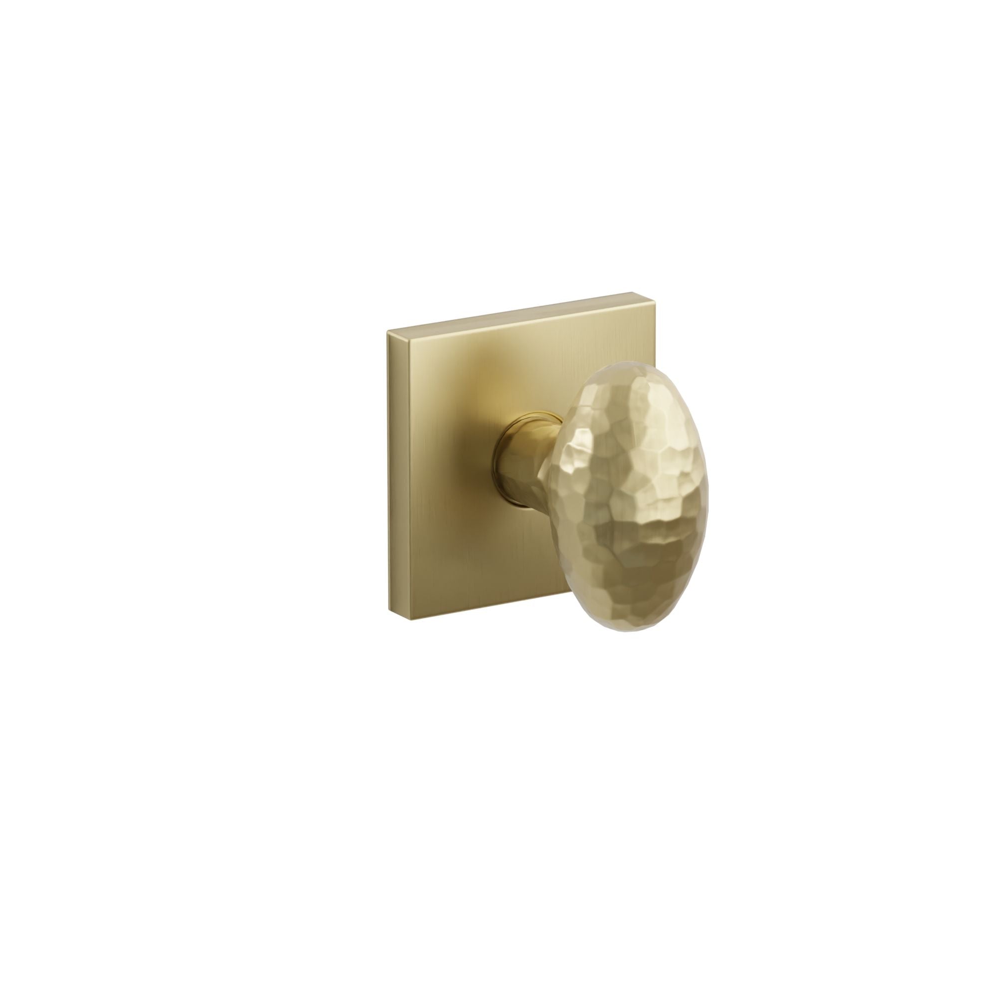 Emtek Concealed Fastener Hammered Egg Knob Set With Square Rosette