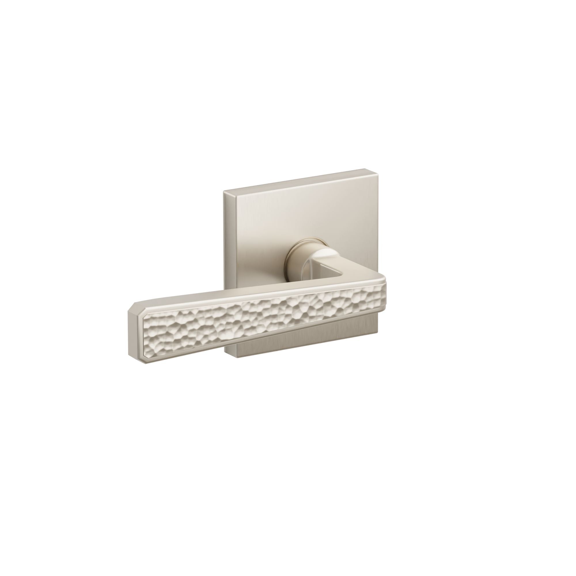 Emtek Concealed Fastener Hammered Lever Set With Square Rosette