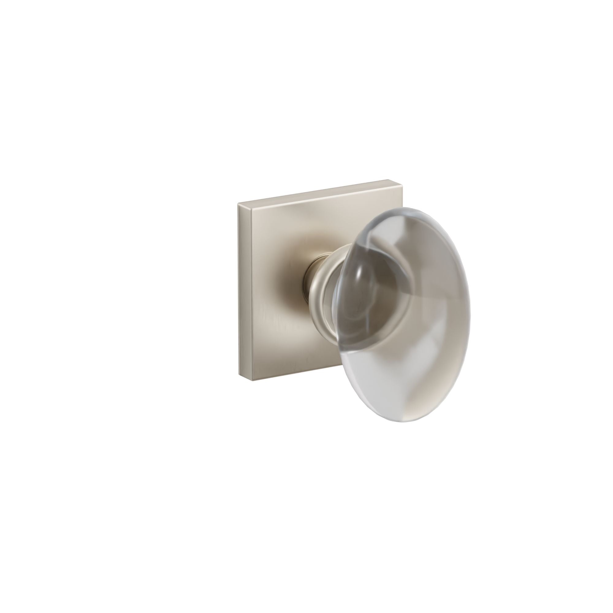 Emtek Concealed Fastener Hampton Glass Knob Set With Square Rosette
