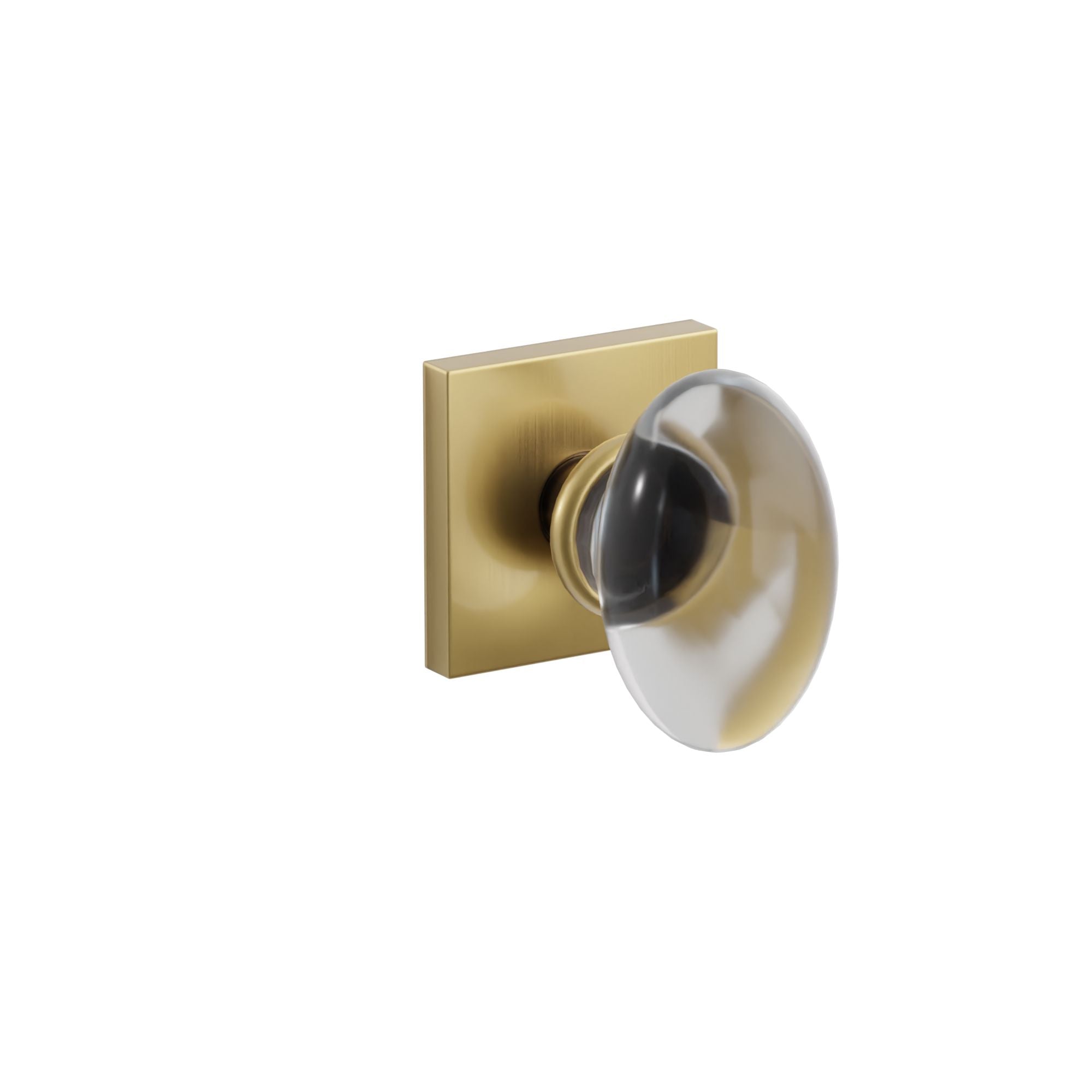 Emtek Concealed Fastener Hampton Glass Knob Set With Square Rosette