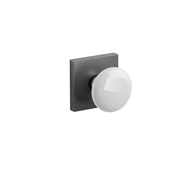 Emtek Ice White Porcelain Knob Set with Square Rosette