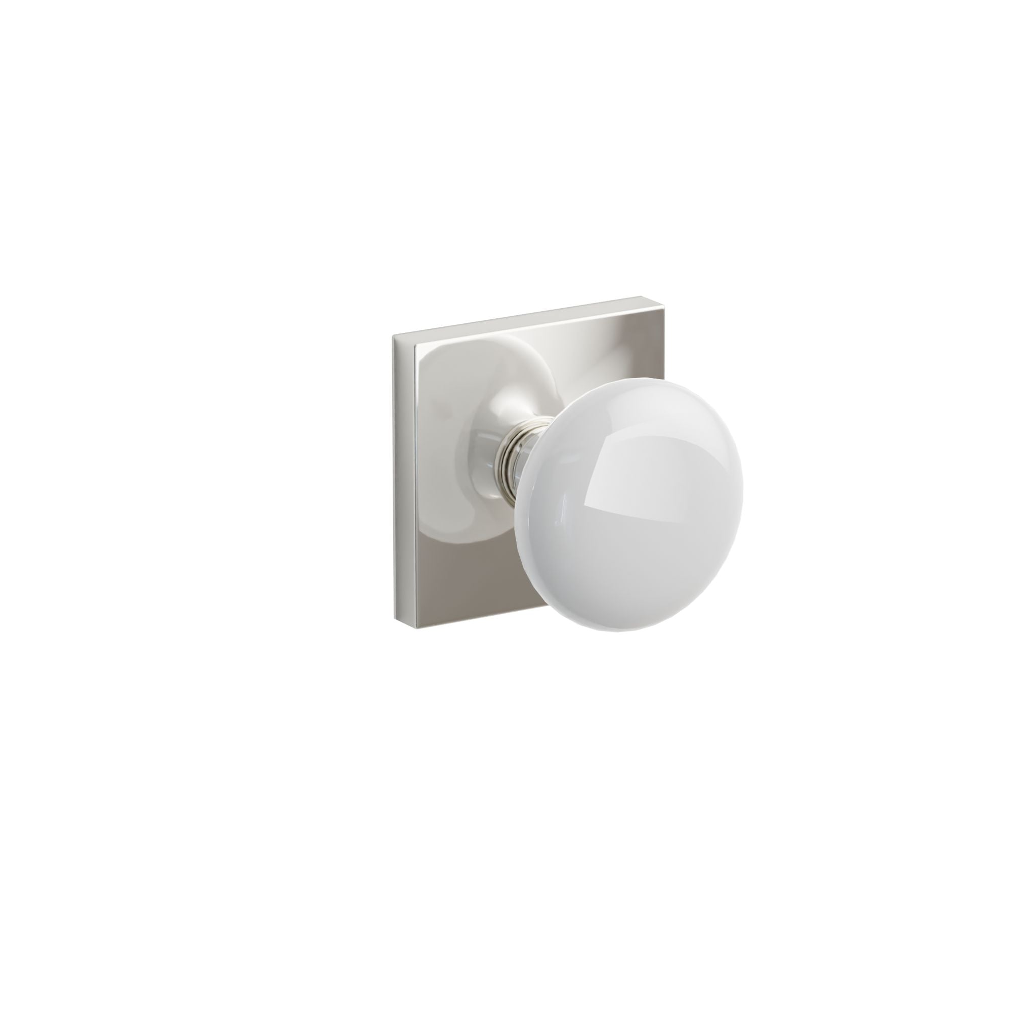 Emtek Ice White Porcelain Knob Set with Square Rosette