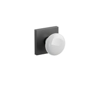 Emtek Concealed Fastener Ice White Porcelain Knob Set With Square Rosette
