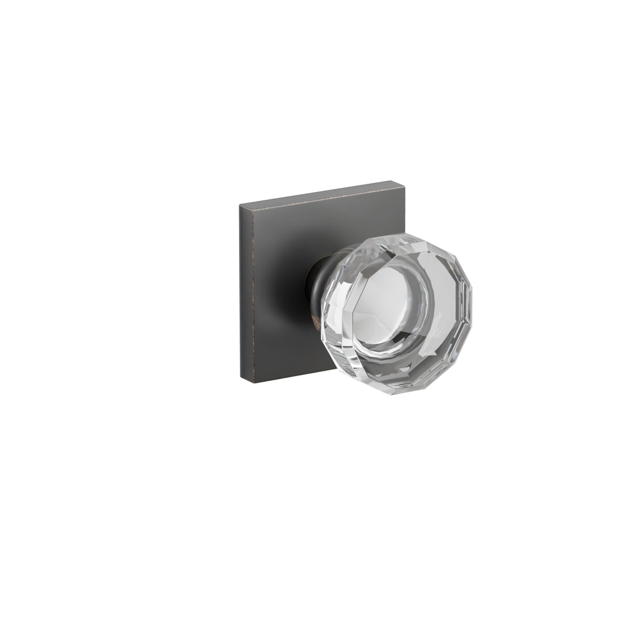 Emtek Concealed Fastener Lowell Glass Knob Set With Square Rosette
