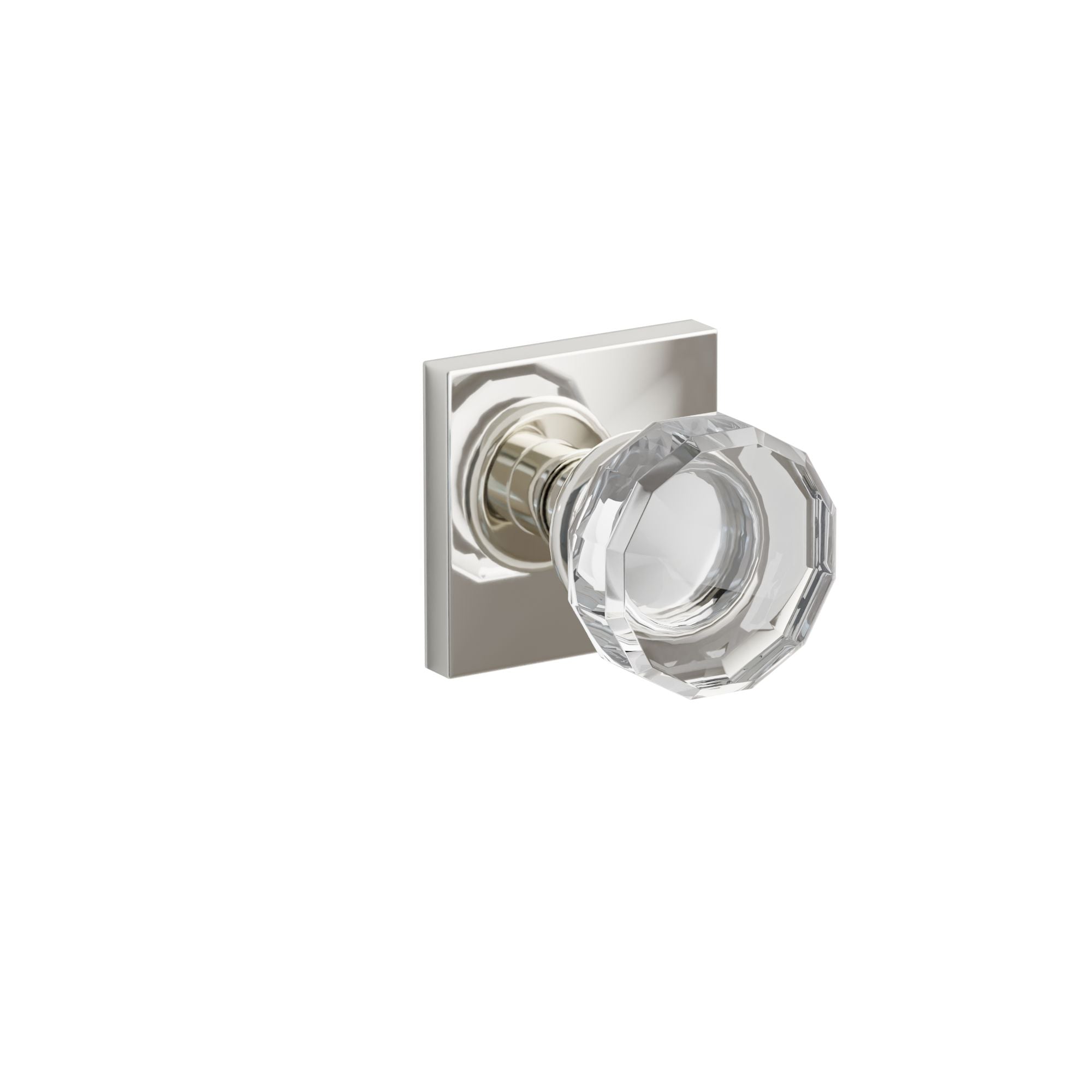Emtek Lowell Glass Knob Set with Square Rosette