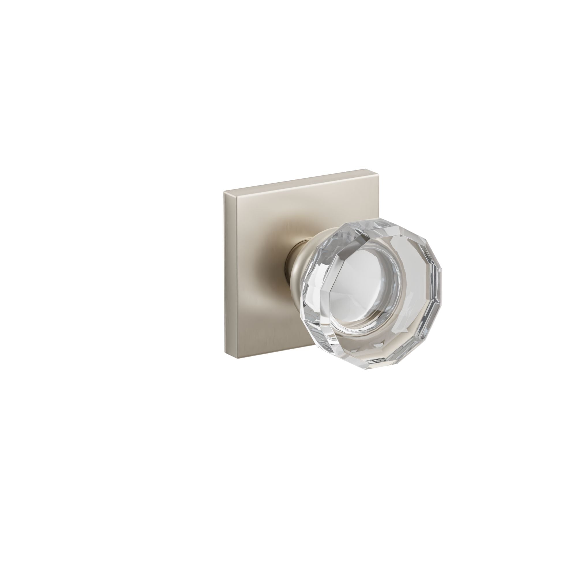 Emtek Concealed Fastener Lowell Glass Knob Set With Square Rosette
