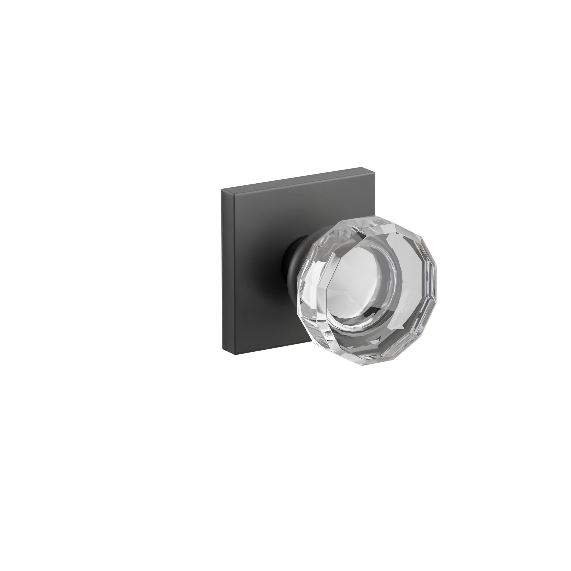 Emtek Lowell Glass Knob Set with Square Rosette