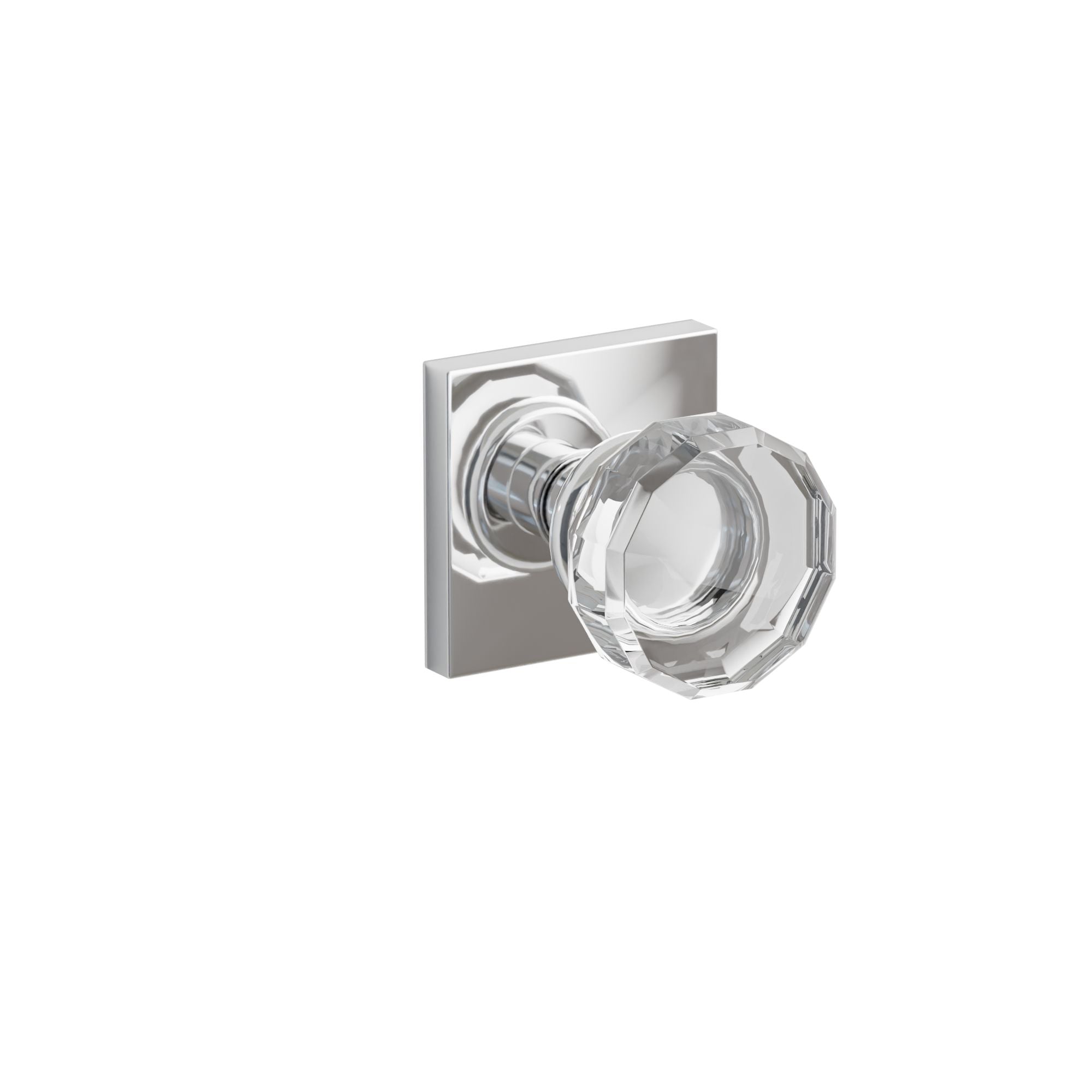 Emtek Lowell Glass Knob Set with Square Rosette