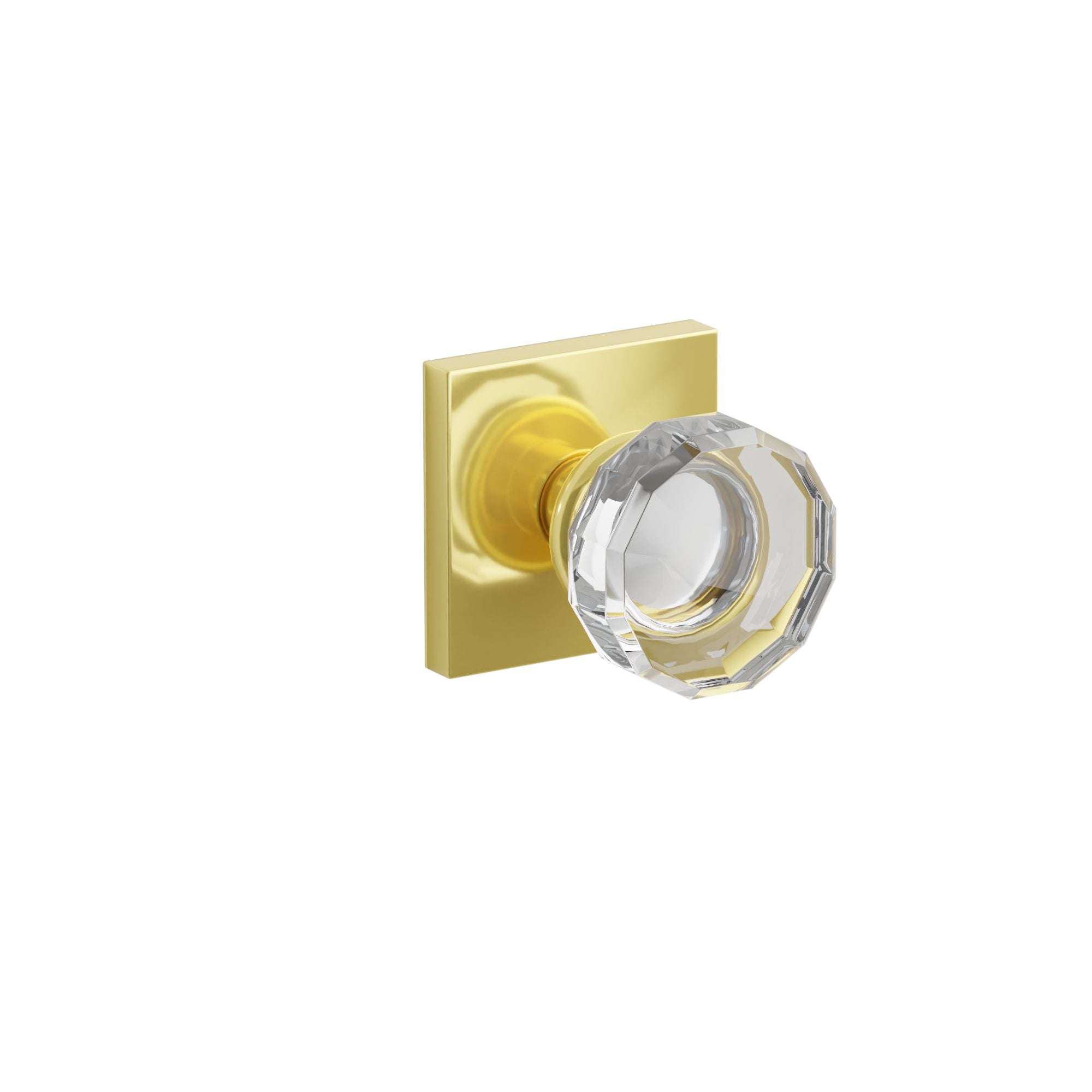 Emtek Lowell Glass Knob Set with Square Rosette