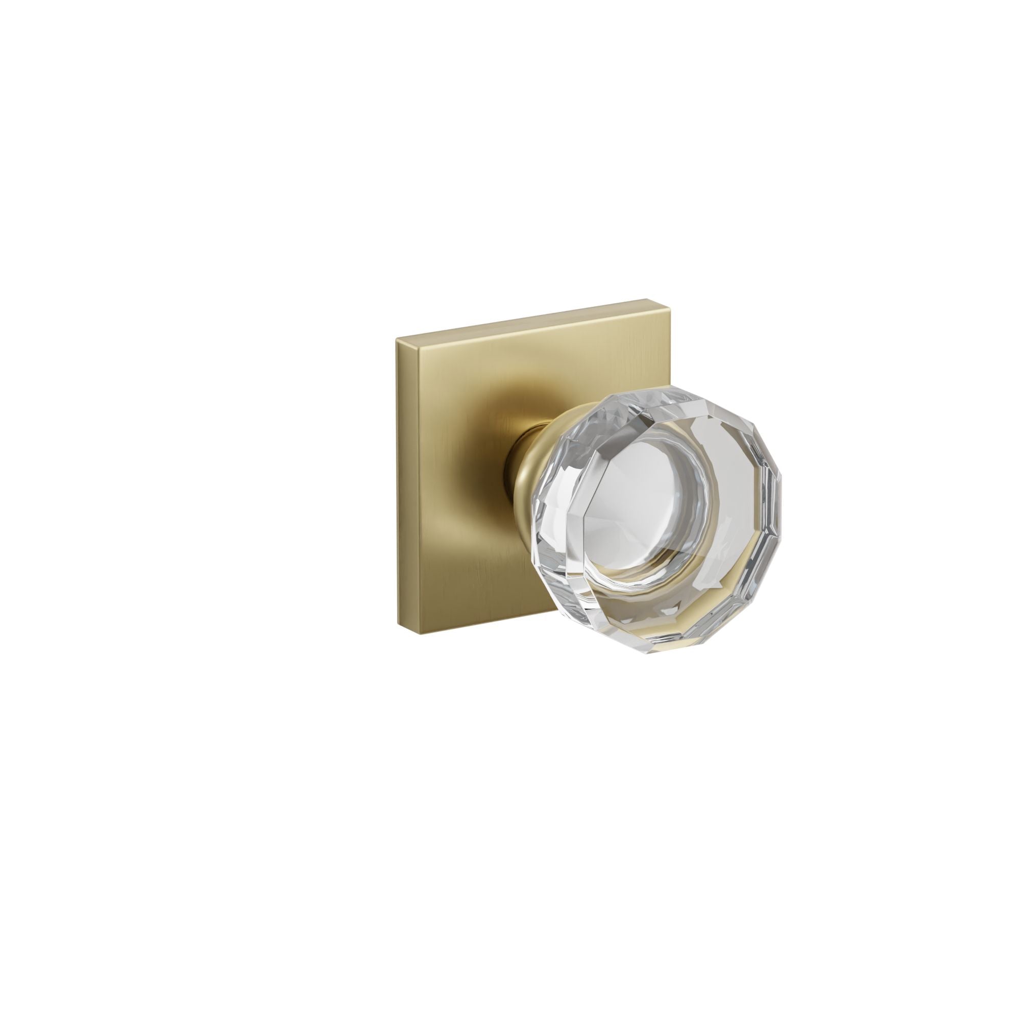 Emtek Lowell Glass Knob Set with Square Rosette