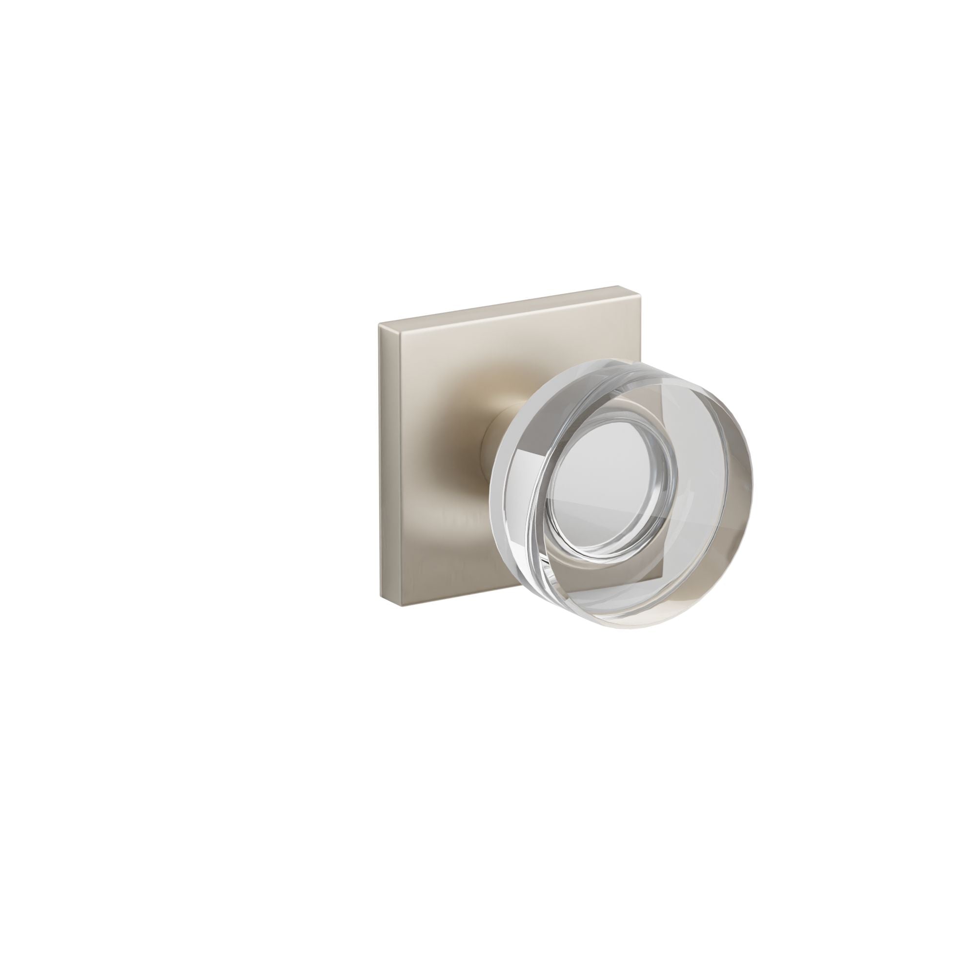 Emtek Concealed Fastener Modern Disc Glass Knob Set With Square Rosette