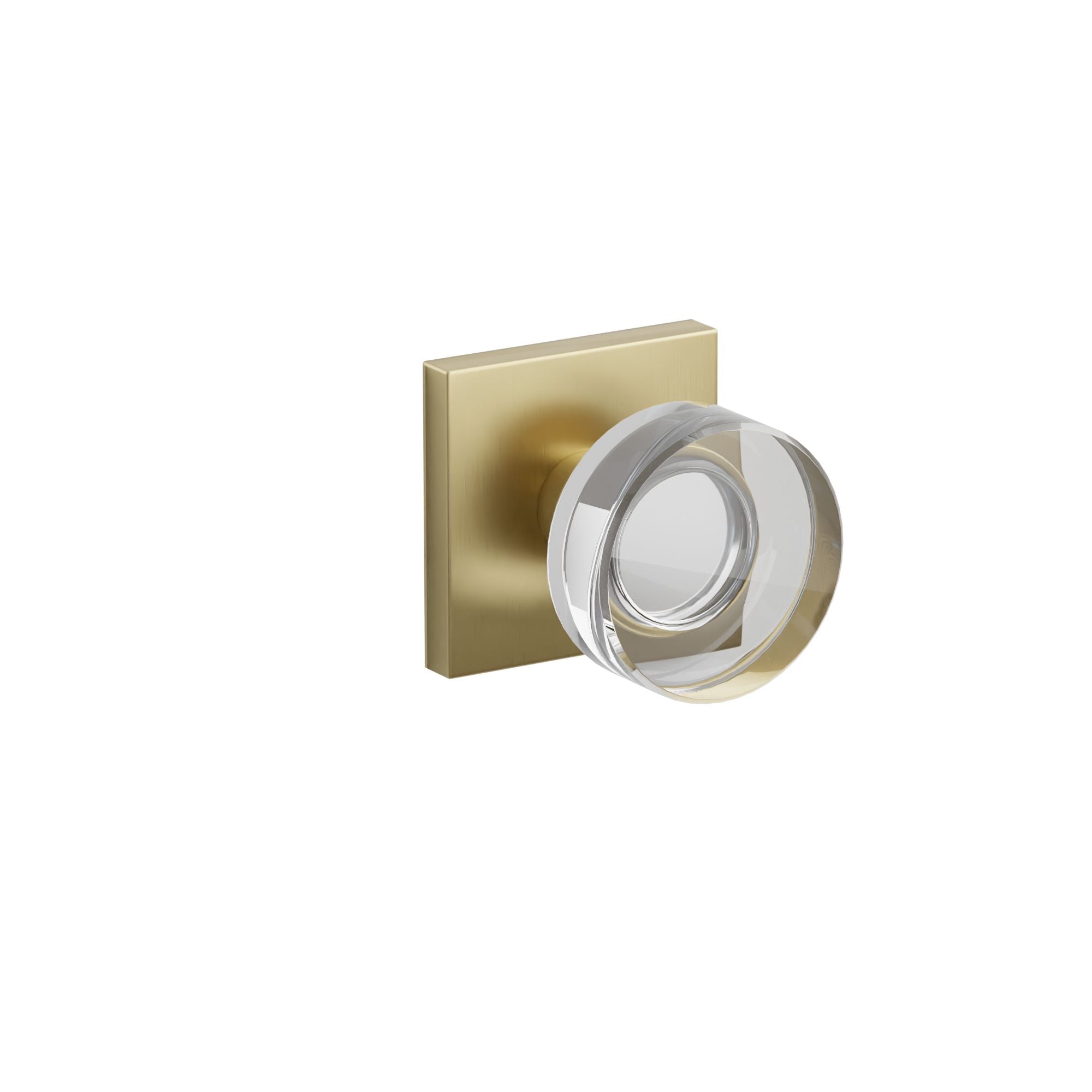 Emtek Concealed Fastener Modern Disc Glass Knob Set With Square Rosette