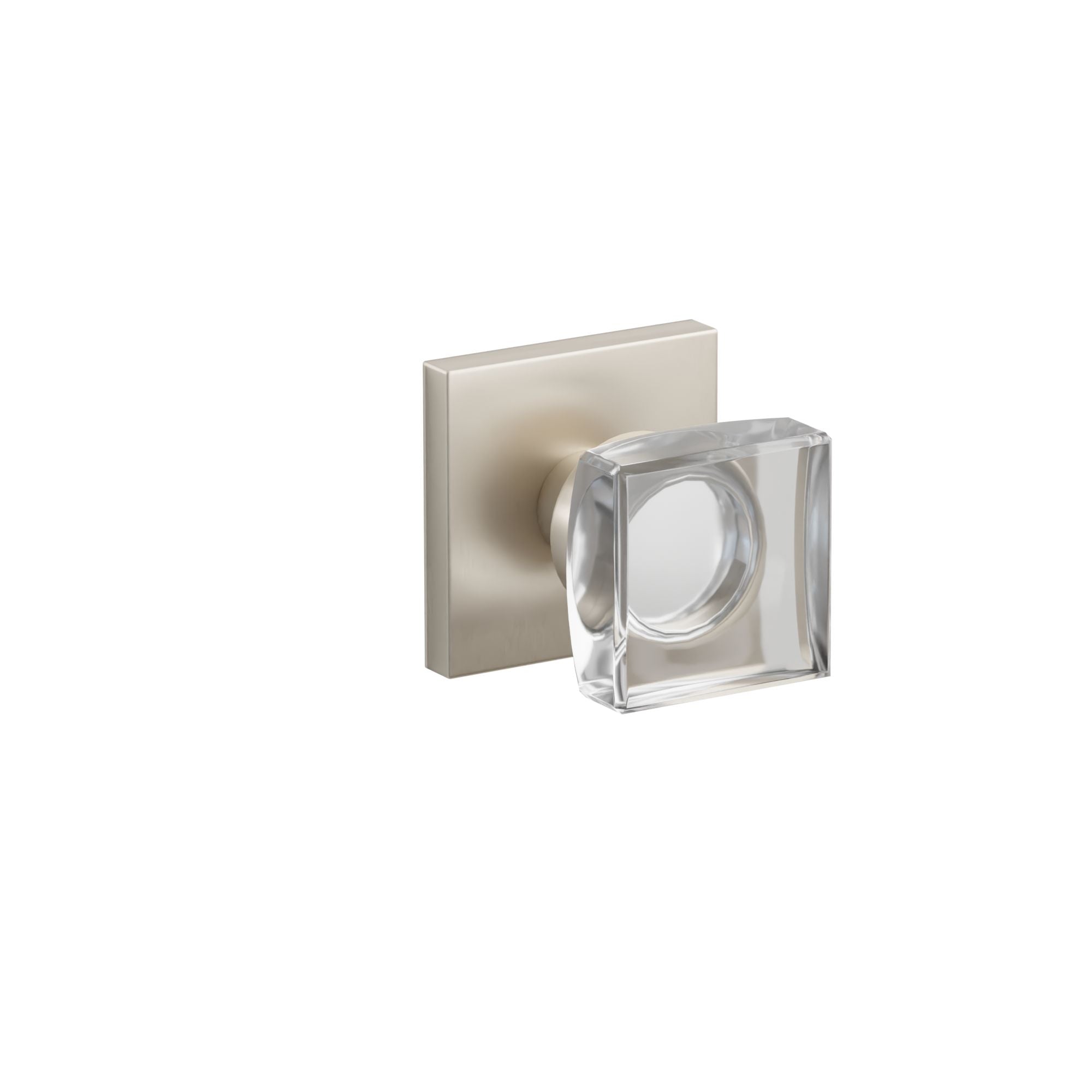Emtek Concealed Fastener Modern Square Glass Knob Set With Square Rosette