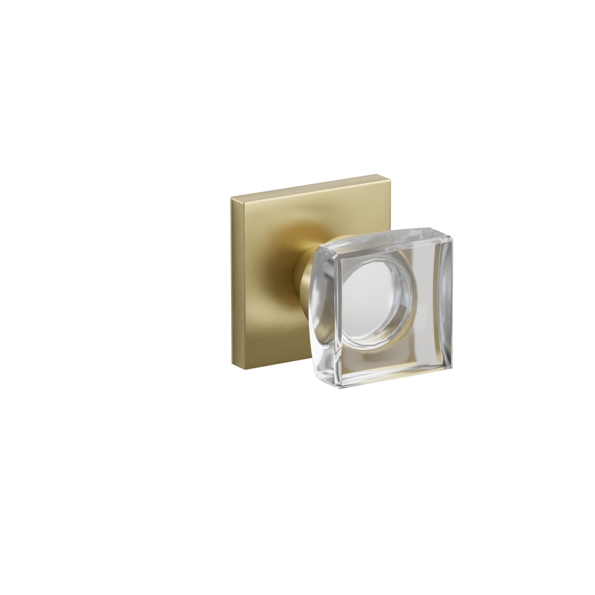 Emtek Concealed Fastener Modern Square Glass Knob Set With Square Rosette