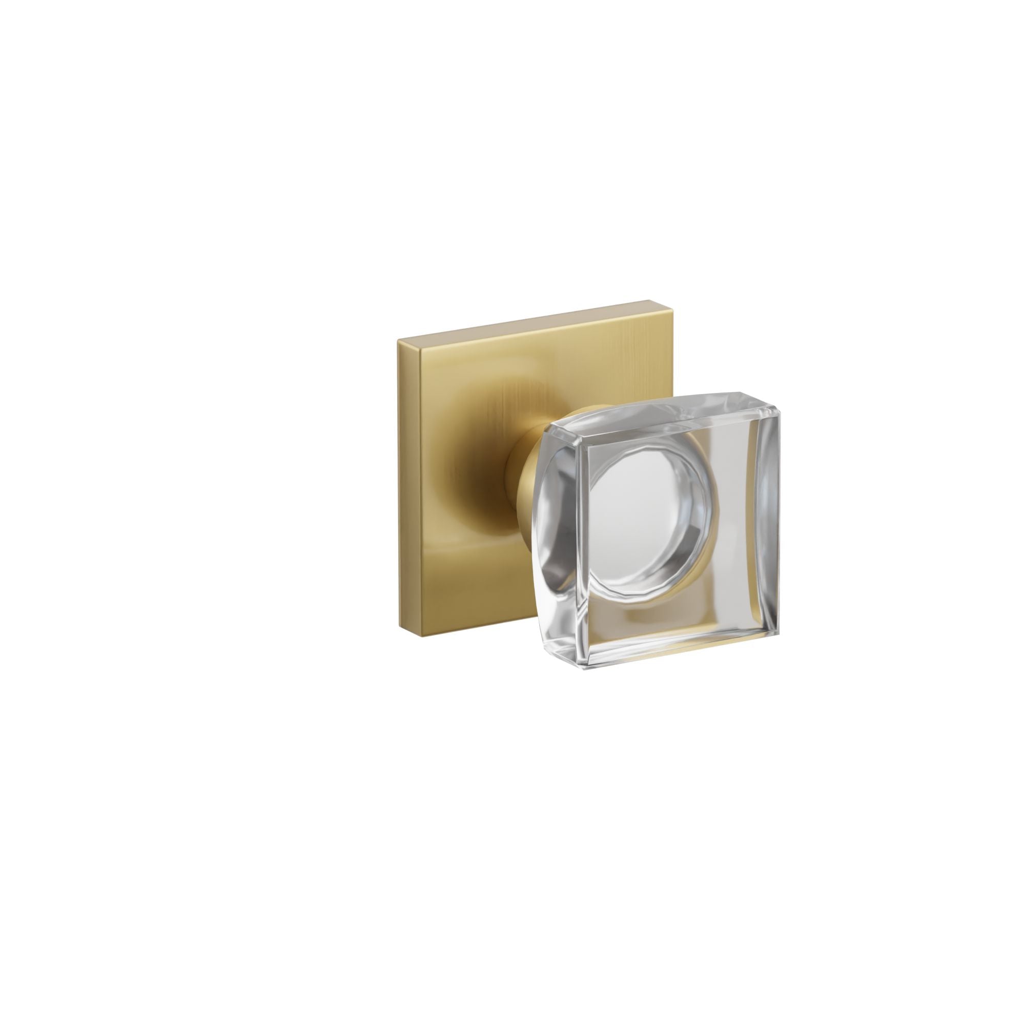 Emtek Modern Square Glass Knob Set with Square Rosette