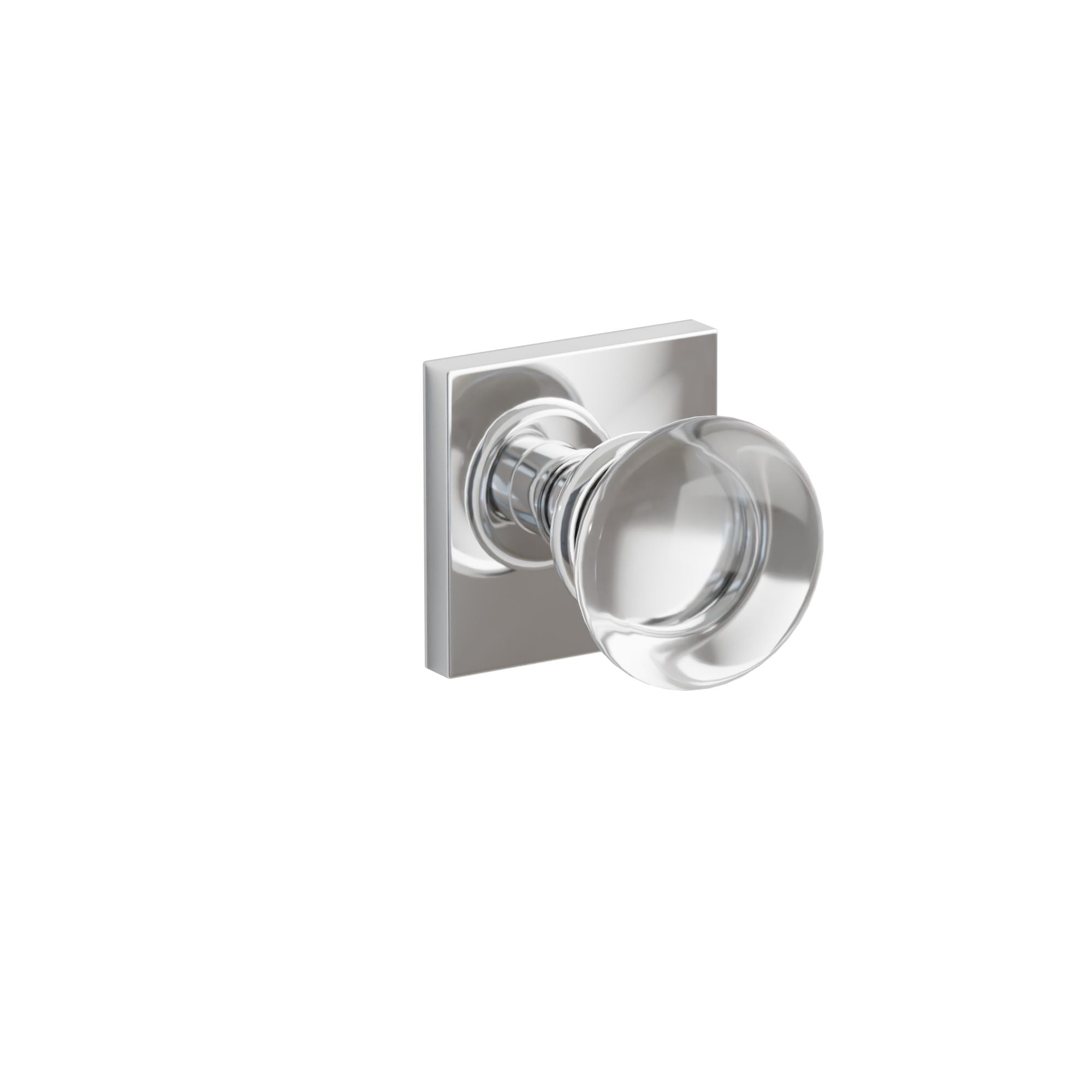 Emtek Concealed Fastener Providence Glass Knob Set With Square Rosette