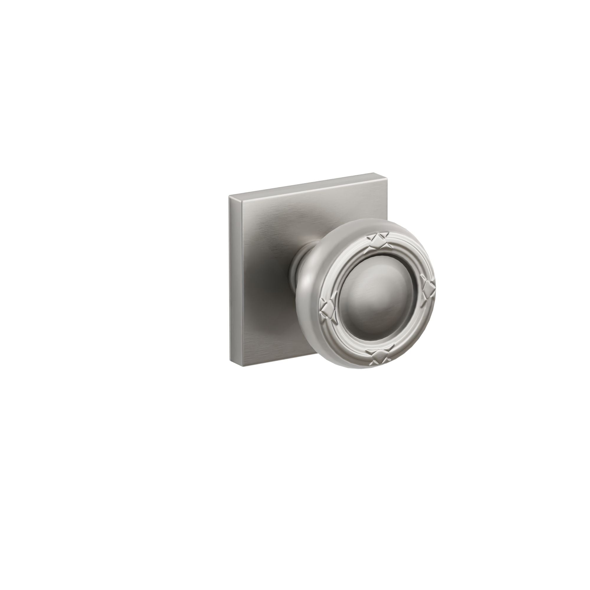 Emtek Concealed Fastener Ribbon & Reed Knob Set With Square Rosette