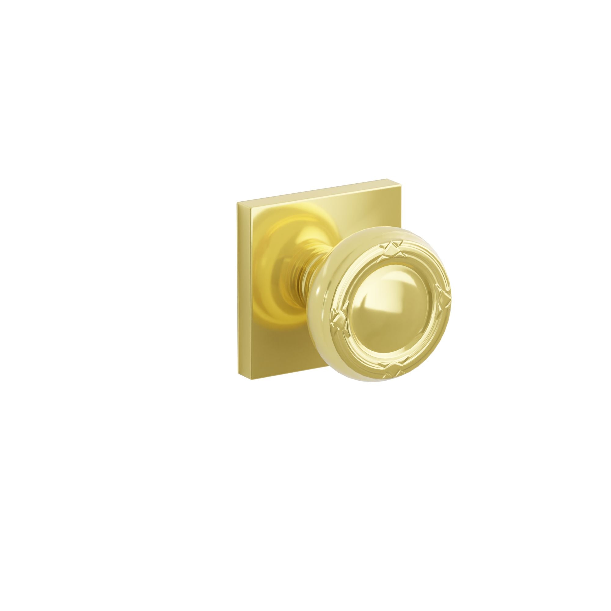 Emtek Concealed Fastener Ribbon & Reed Knob Set With Square Rosette