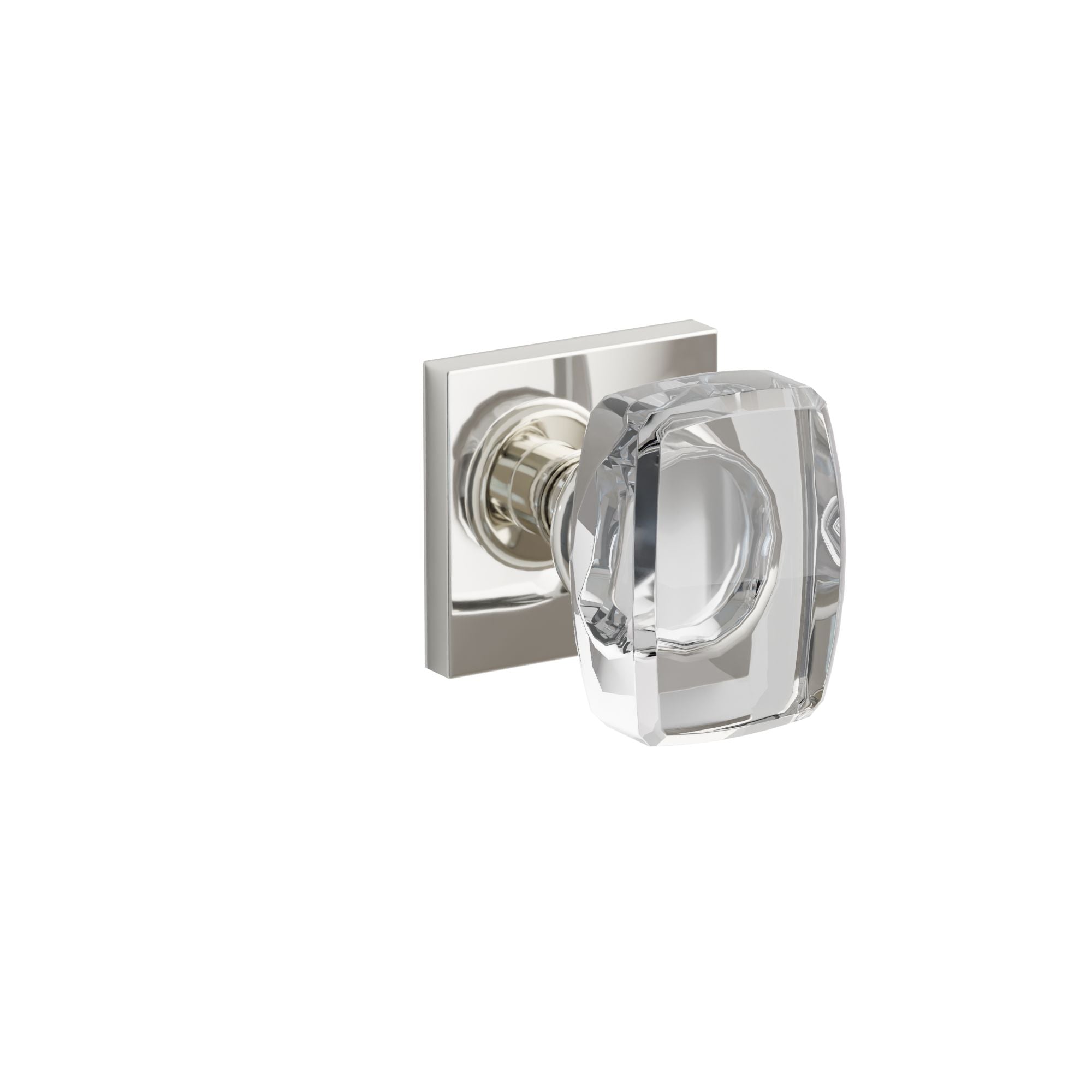 Emtek Concealed Fastener Windsor Glass Knob Set With Square Rosette