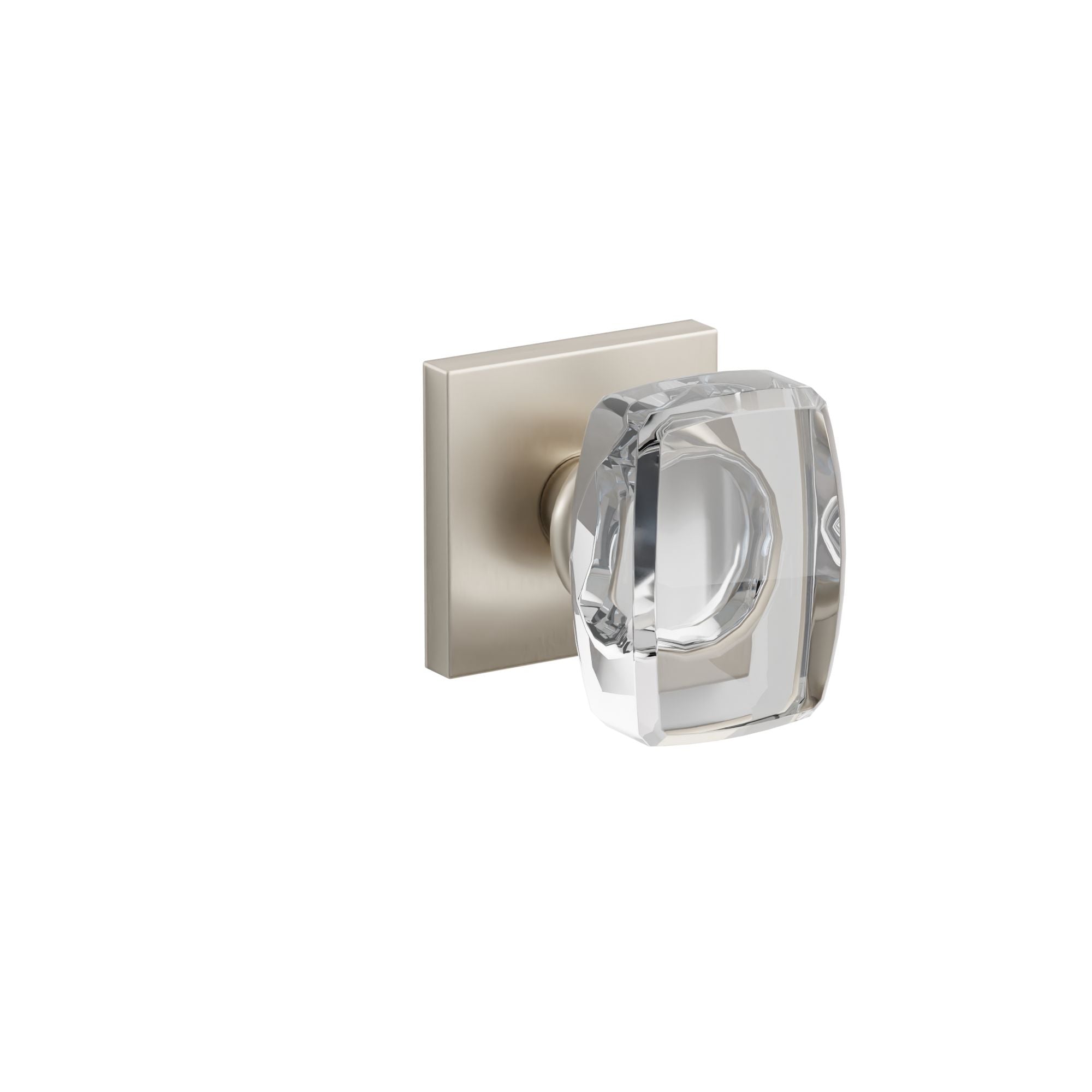 Emtek Concealed Fastener Windsor Glass Knob Set With Square Rosette