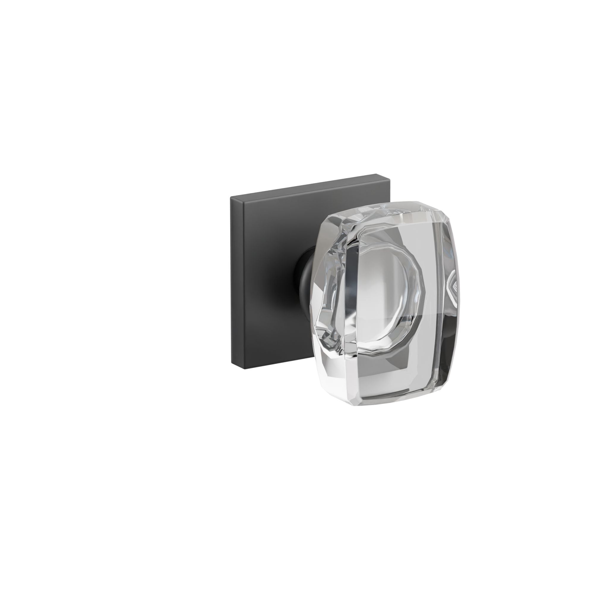 Emtek Concealed Fastener Windsor Glass Knob Set With Square Rosette