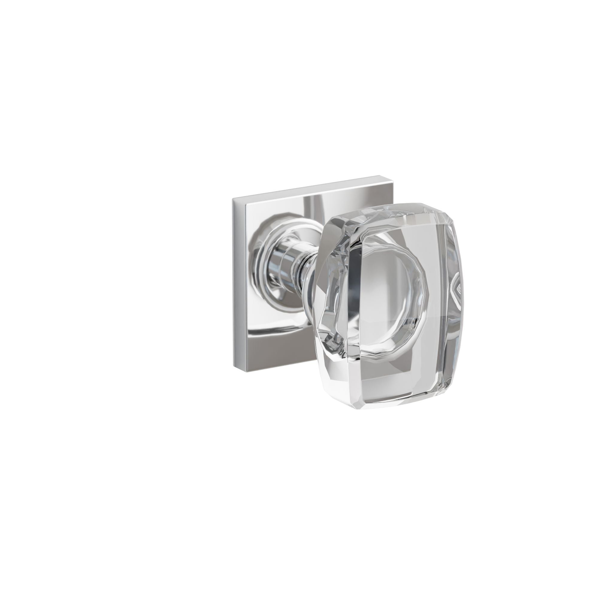 Emtek Concealed Fastener Windsor Glass Knob Set With Square Rosette
