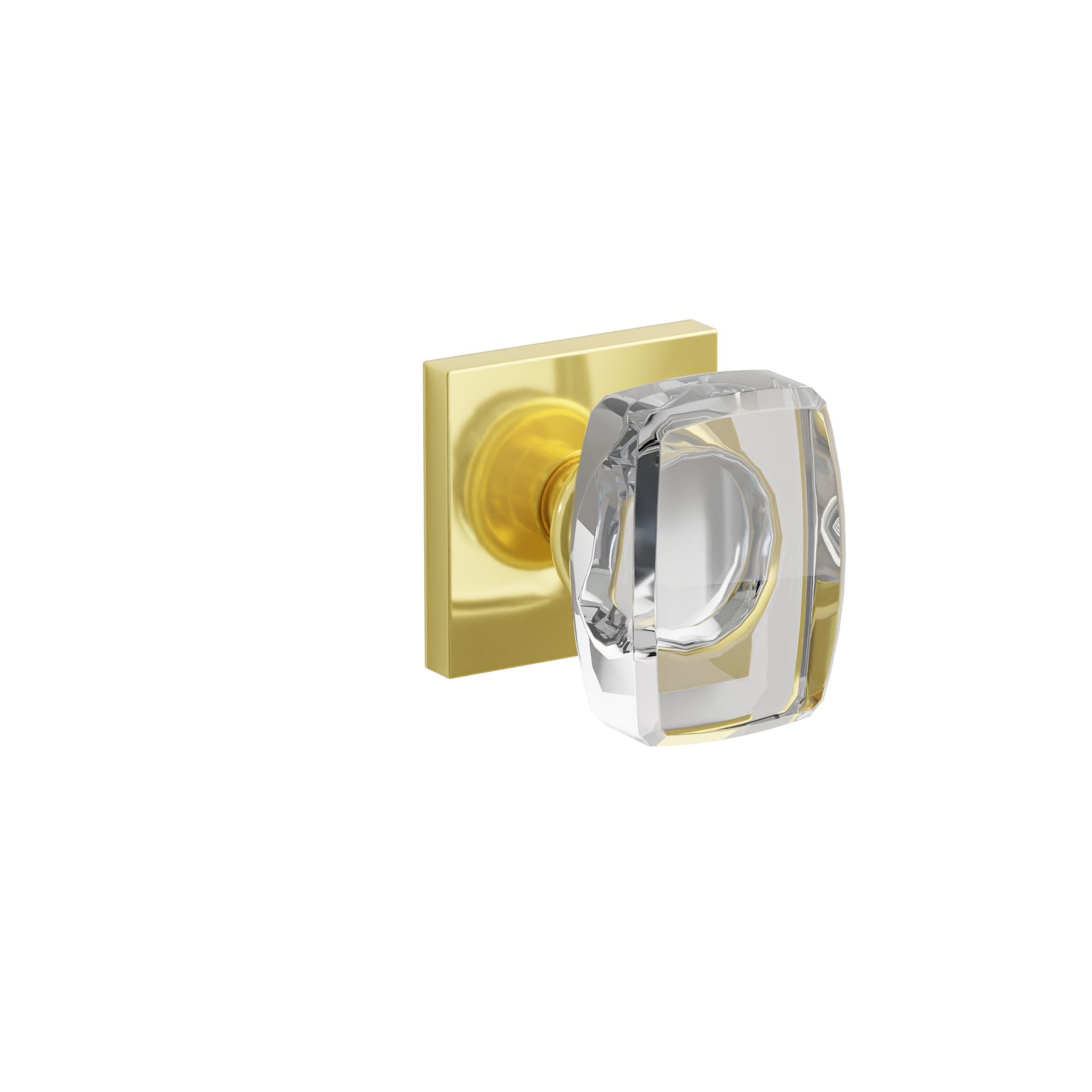Emtek Concealed Fastener Windsor Glass Knob Set With Square Rosette