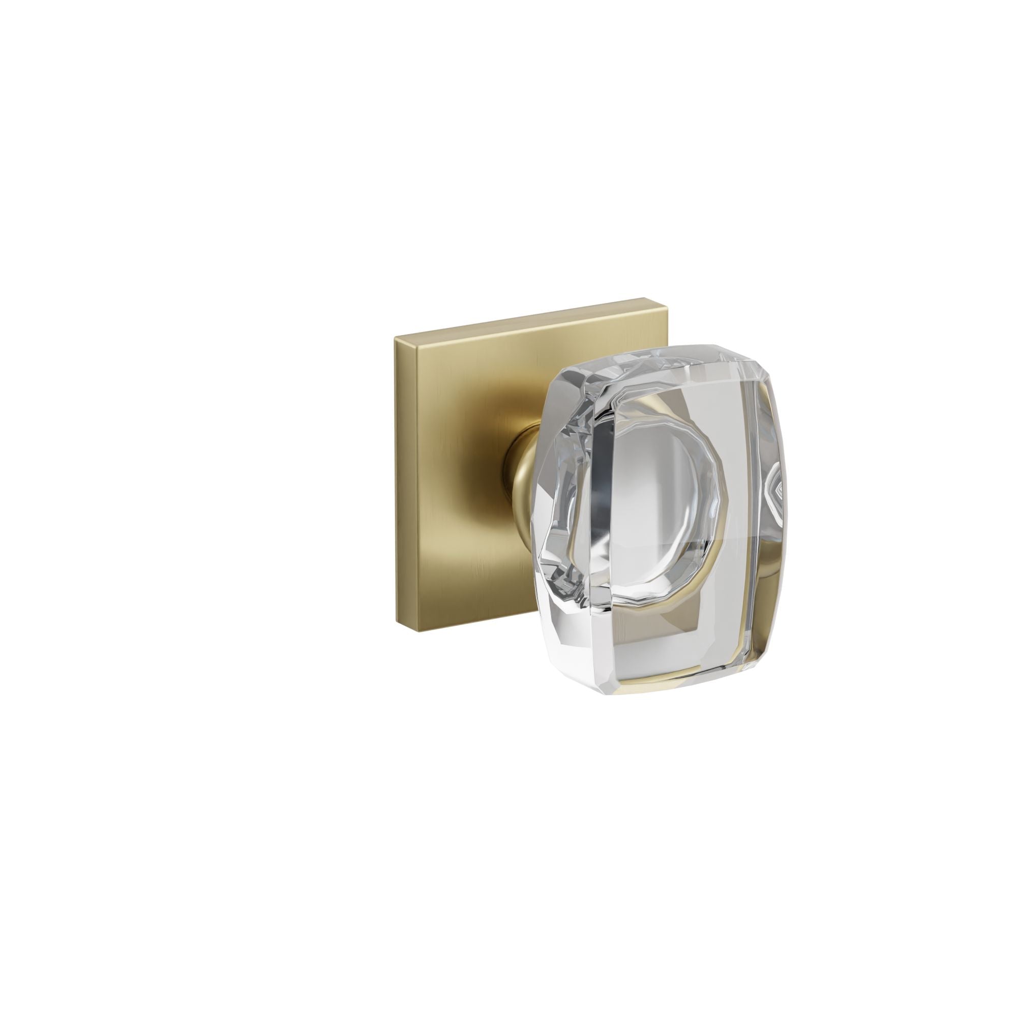 Emtek Concealed Fastener Windsor Glass Knob Set With Square Rosette