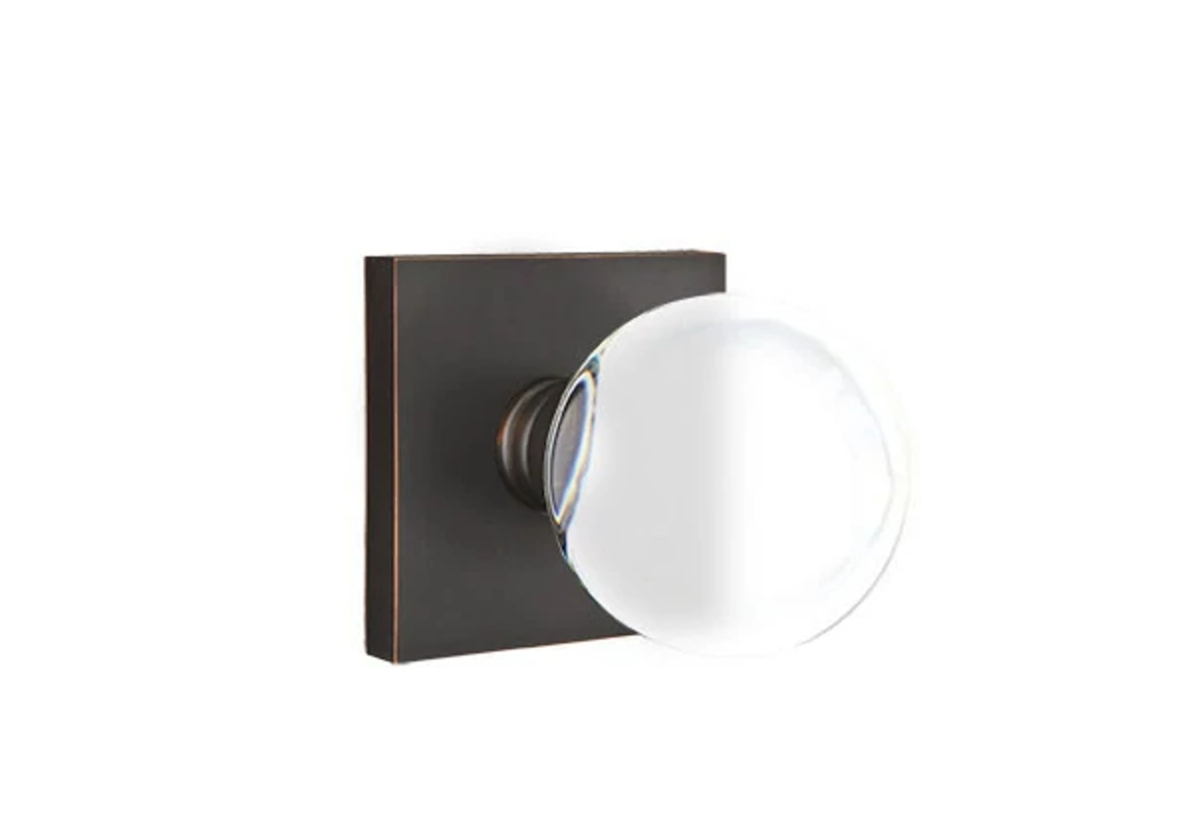 Emtek Concealed Fastener Bristol Glass Knob Set with Square Rosette