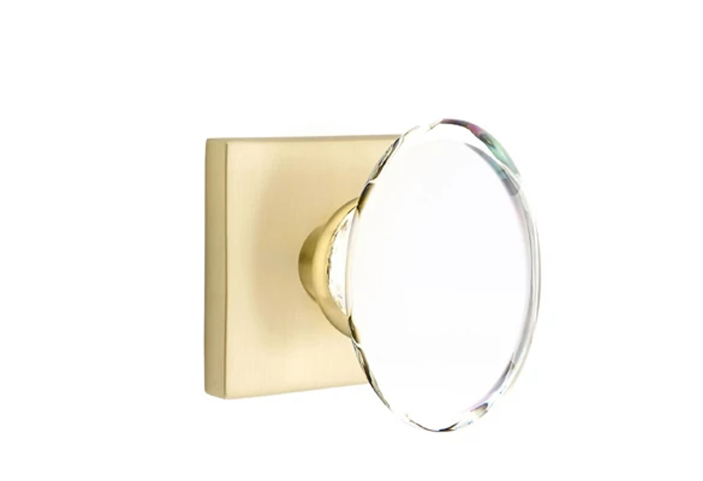 Emtek Concealed Fastener Hampton Glass Knob Set with Square Rosette