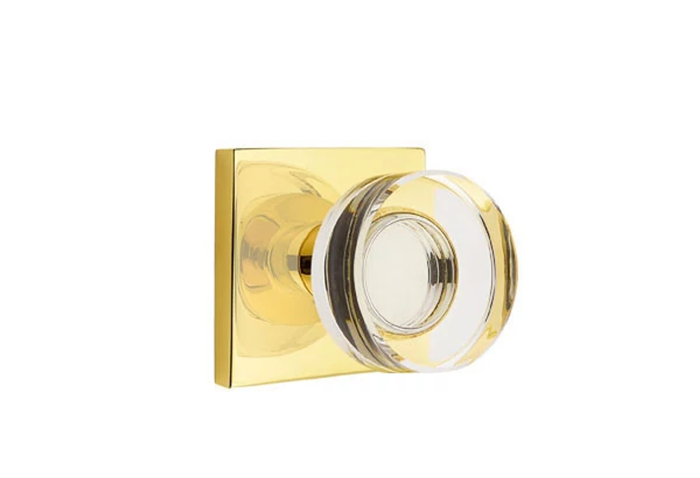 Emtek Modern Disc Glass Knob Set with Square Rosette